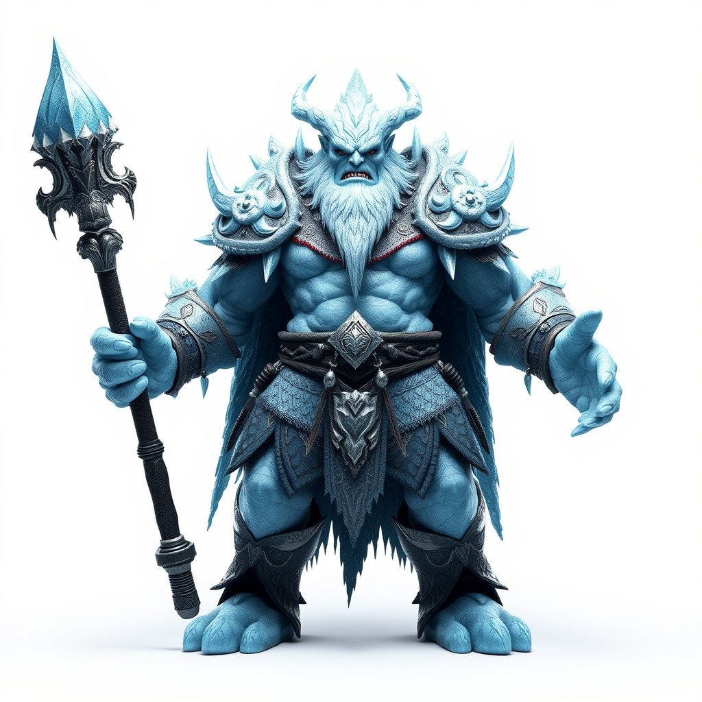 Ice Giant Warrior Rigged and Animated D Character Model Low-poly 3D model_2