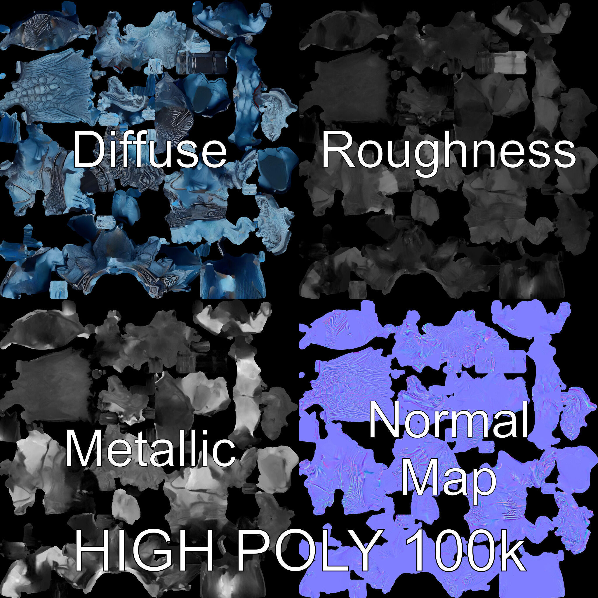 Ice Giant Warrior Rigged and Animated D Character Model Low-poly 3D model_3