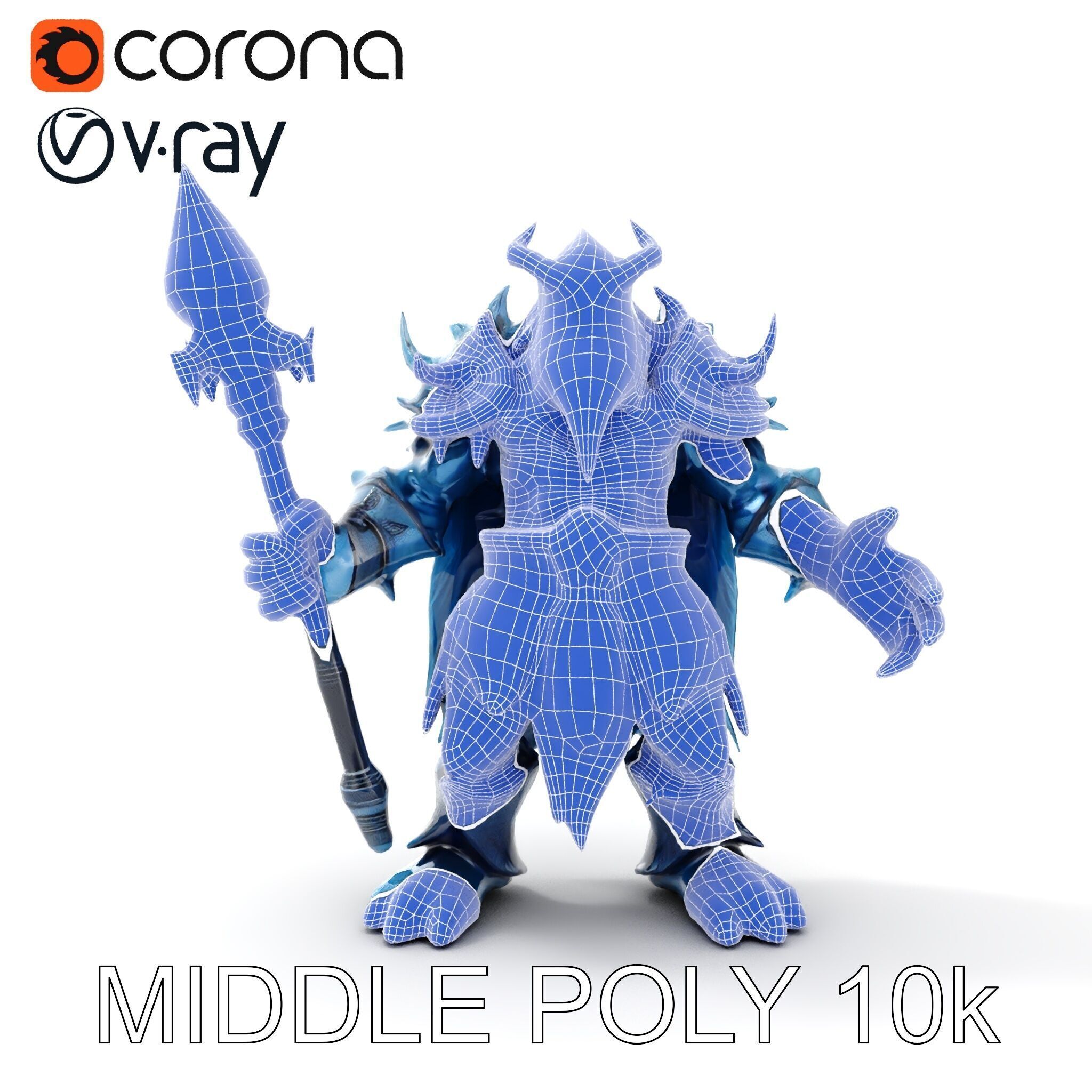 Ice Giant Warrior Rigged and Animated D Character Model Low-poly 3D model_36