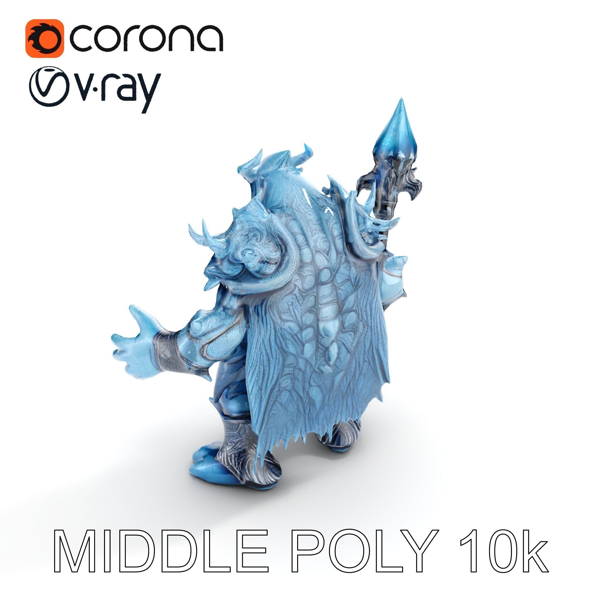 Ice Giant Warrior Rigged and Animated D Character Model Low-poly 3D model_27