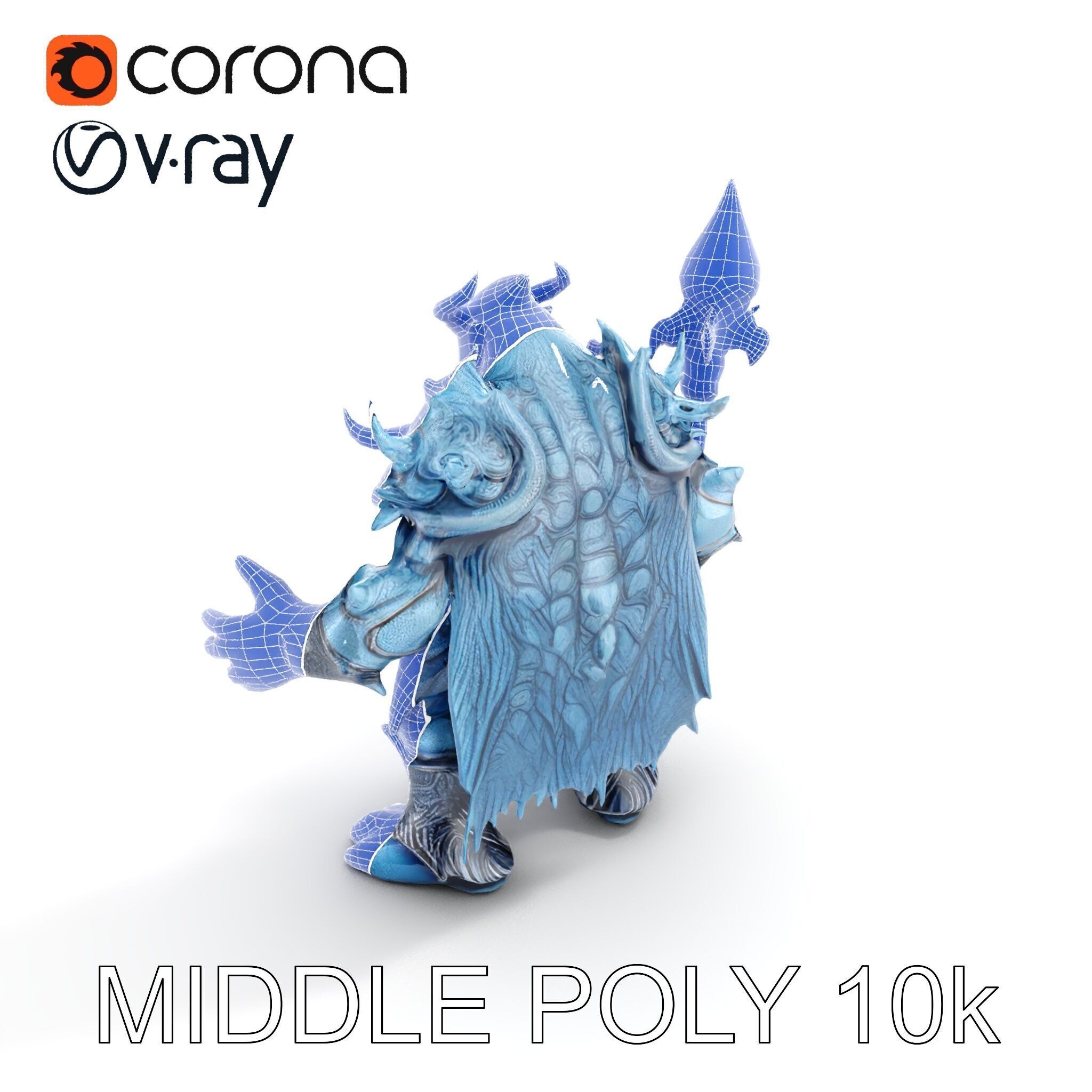 Ice Giant Warrior Rigged and Animated D Character Model Low-poly 3D model_30