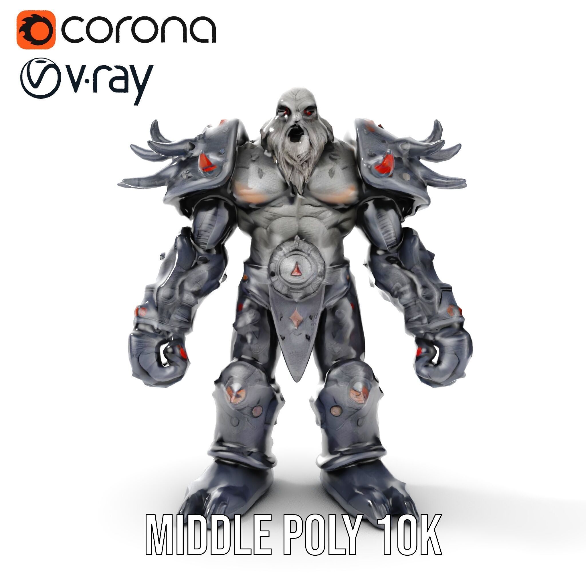 DarkStone Warrior Rigged and Animated D Character Model Low-poly 3D model_13