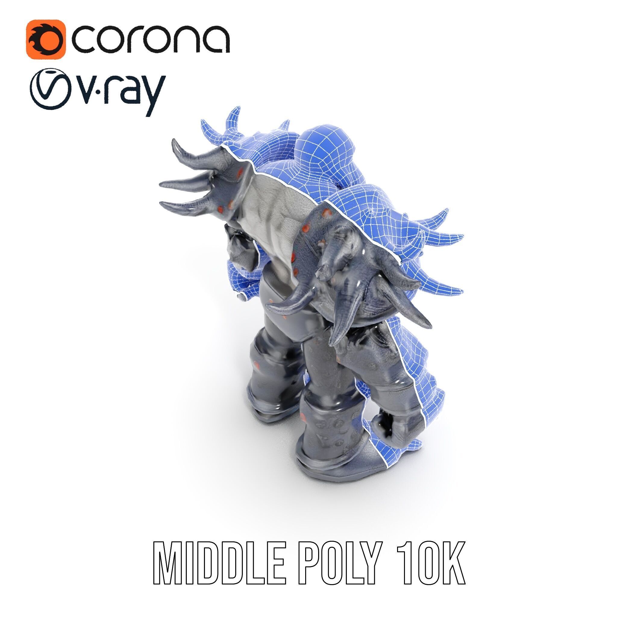 DarkStone Warrior Rigged and Animated D Character Model Low-poly 3D model_30