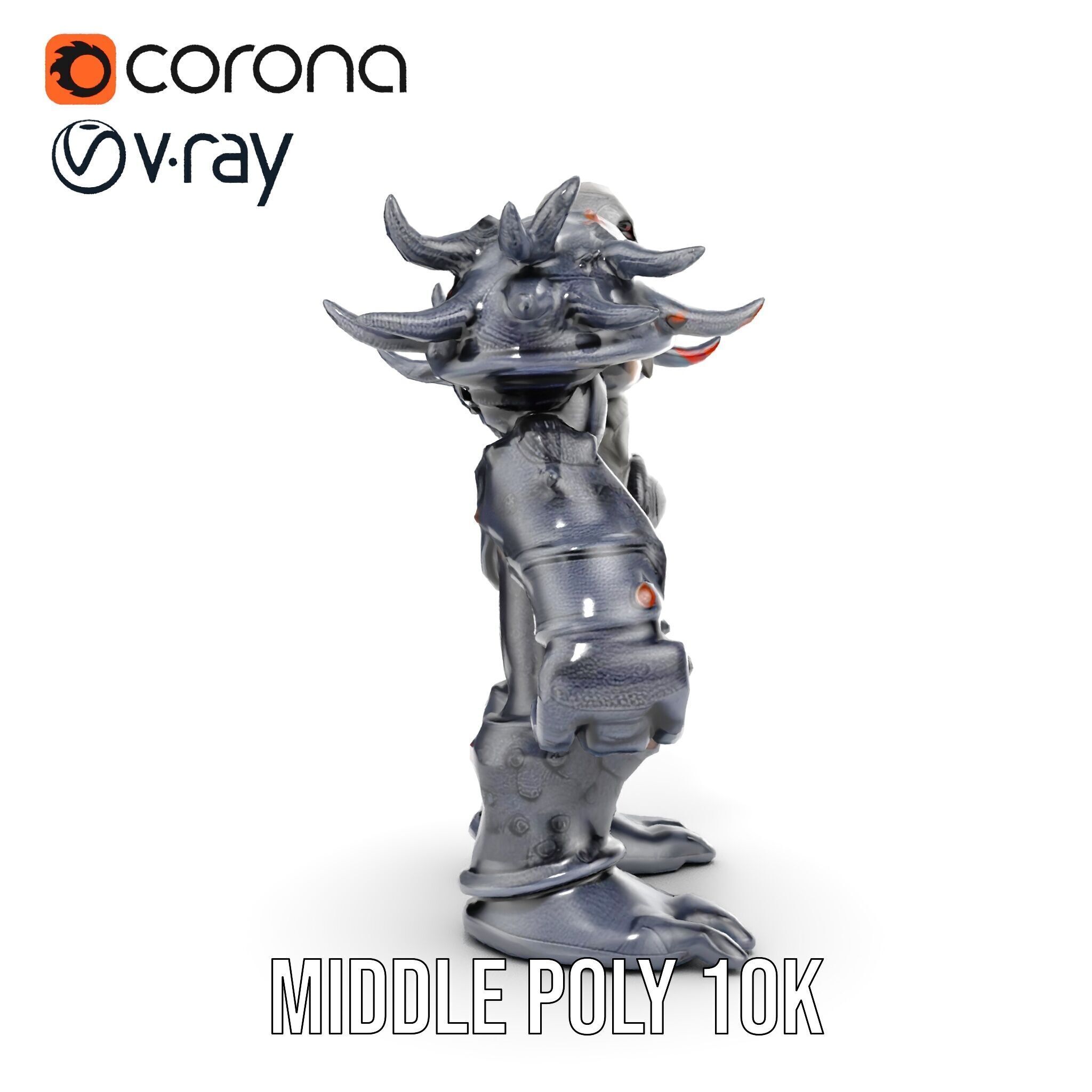 DarkStone Warrior Rigged and Animated D Character Model Low-poly 3D model_18