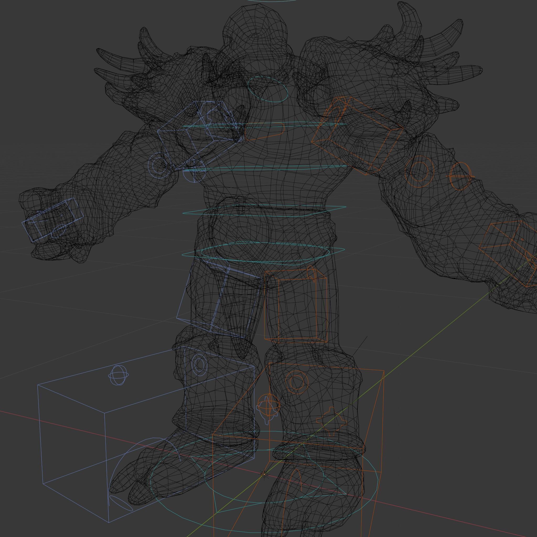 DarkStone Warrior Rigged and Animated D Character Model Low-poly 3D model_6