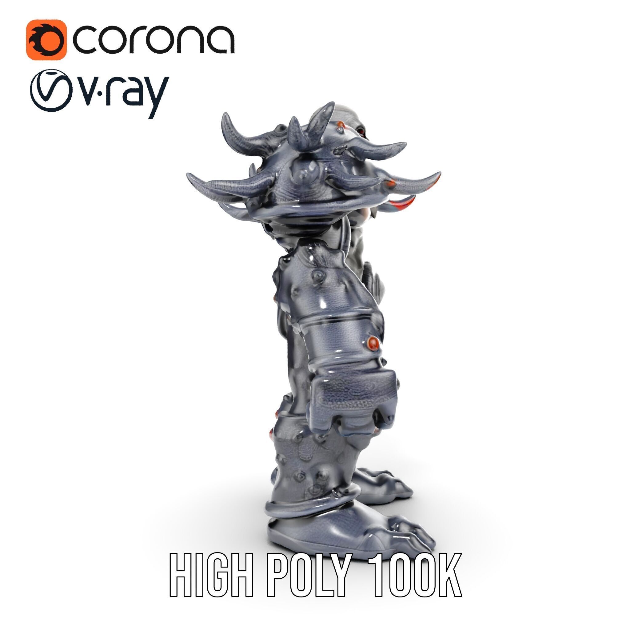 DarkStone Warrior Rigged and Animated D Character Model Low-poly 3D model_26