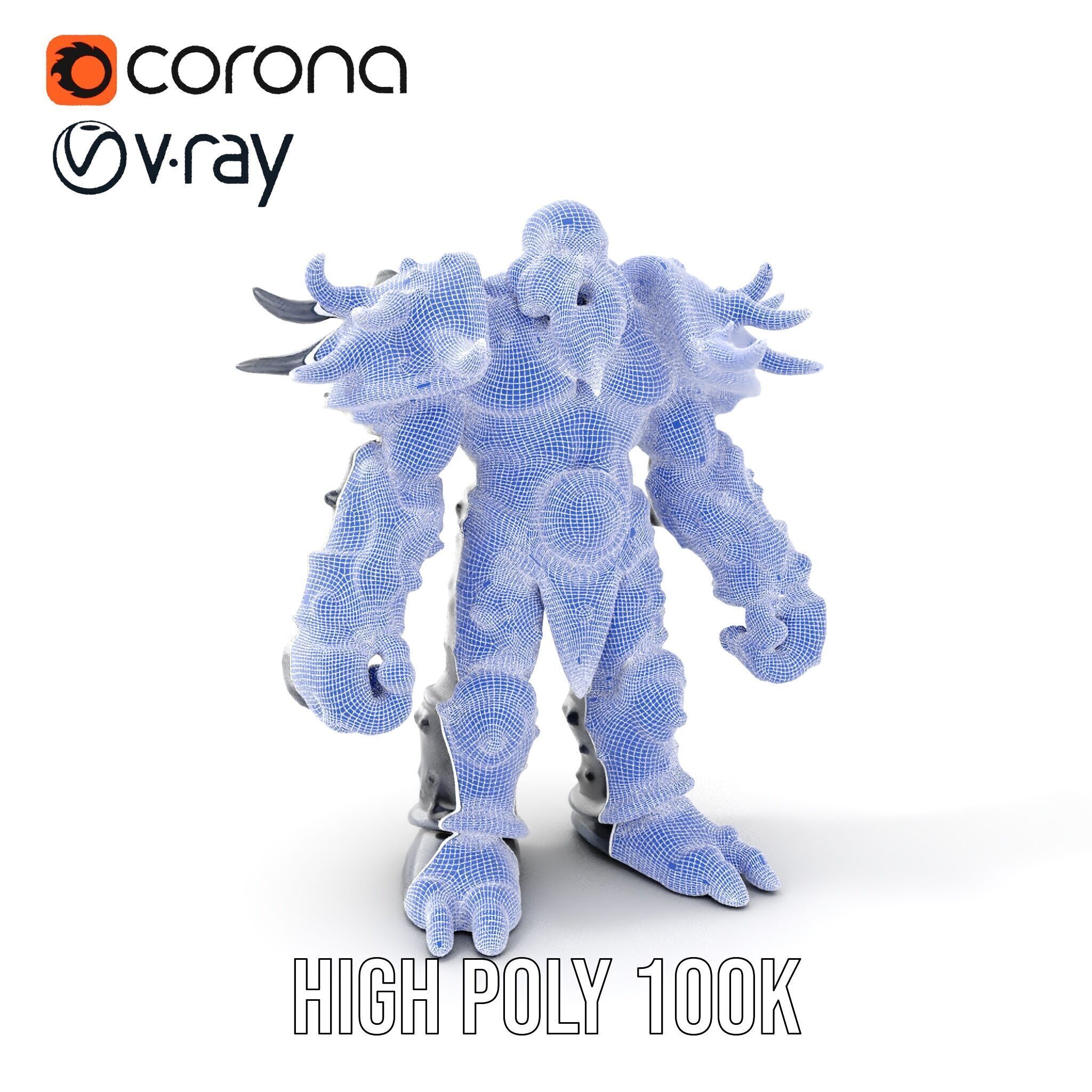 DarkStone Warrior Rigged and Animated D Character Model Low-poly 3D model_4