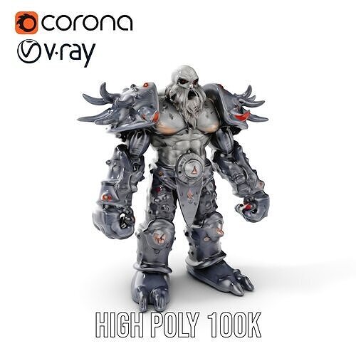 DarkStone Warrior Rigged and Animated D Character Model Low-poly 3D model