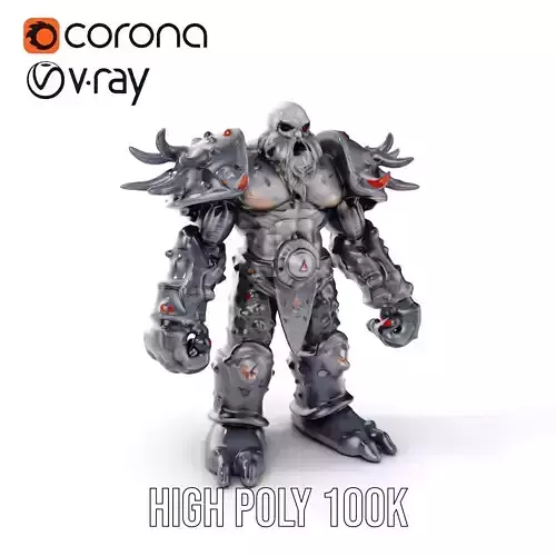 DarkStone Warrior Rigged and Animated D Character Model Low-poly 3D model