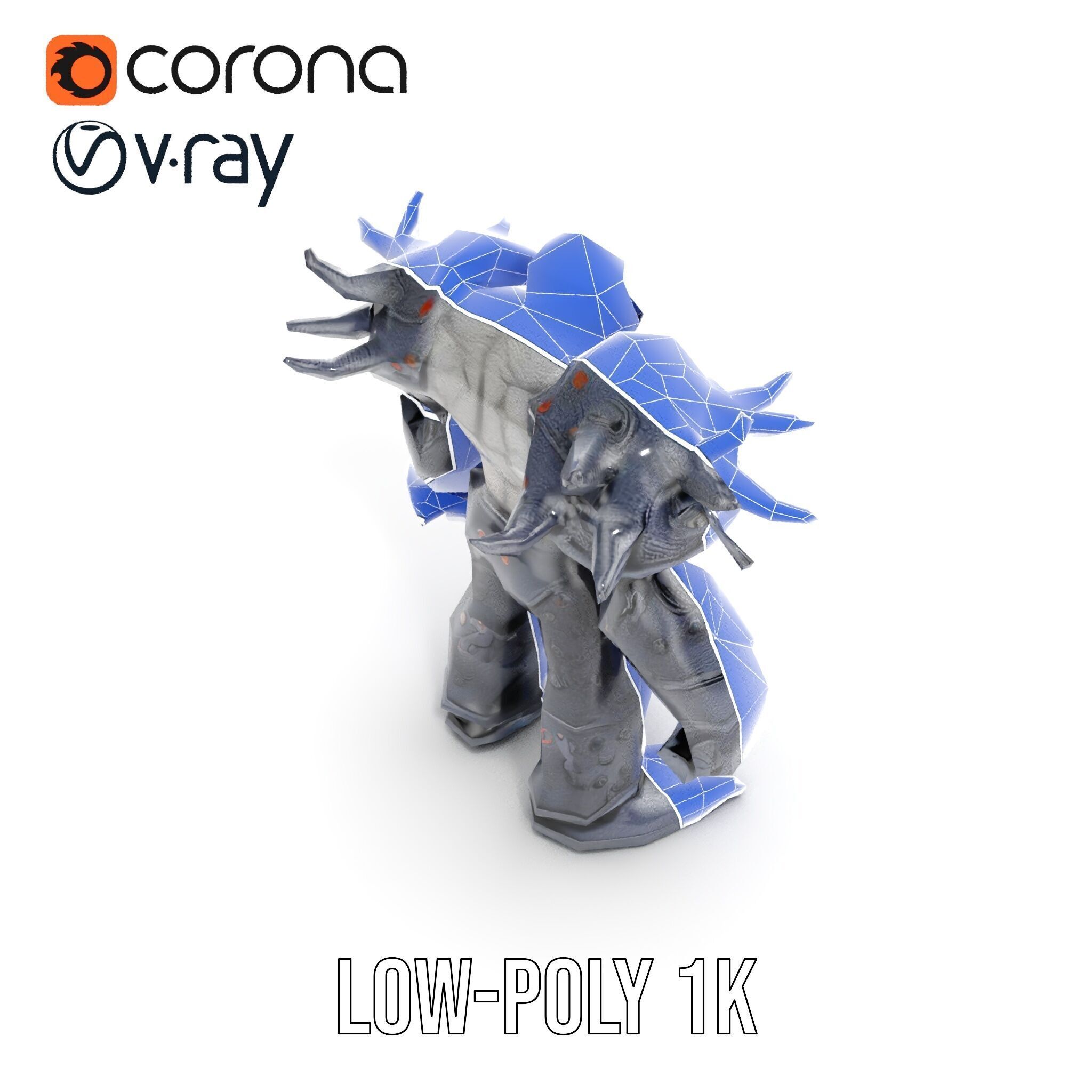 DarkStone Warrior Rigged and Animated D Character Model Low-poly 3D model_31