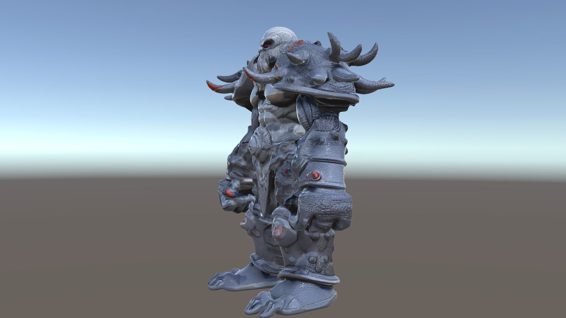 DarkStone Warrior Rigged and Animated D Character Model Low-poly 3D model_5