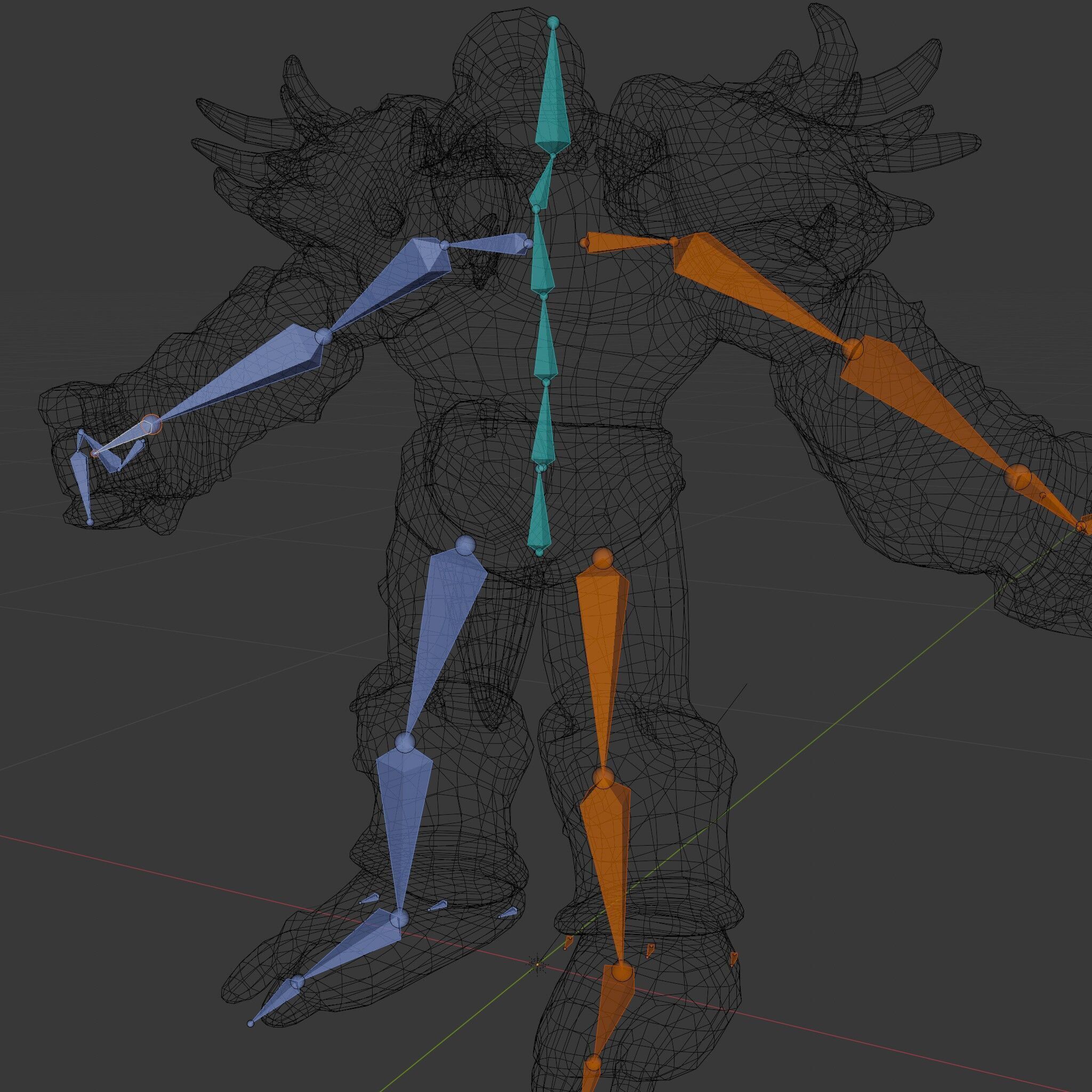 DarkStone Warrior Rigged and Animated D Character Model Low-poly 3D model_8