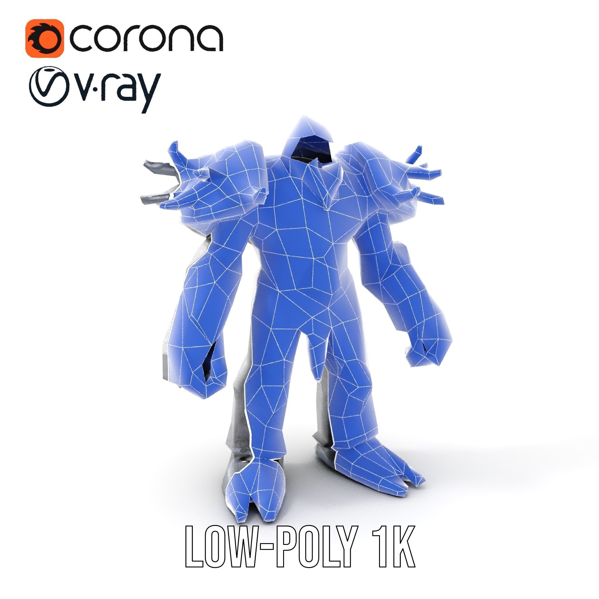 DarkStone Warrior Rigged and Animated D Character Model Low-poly 3D model_16