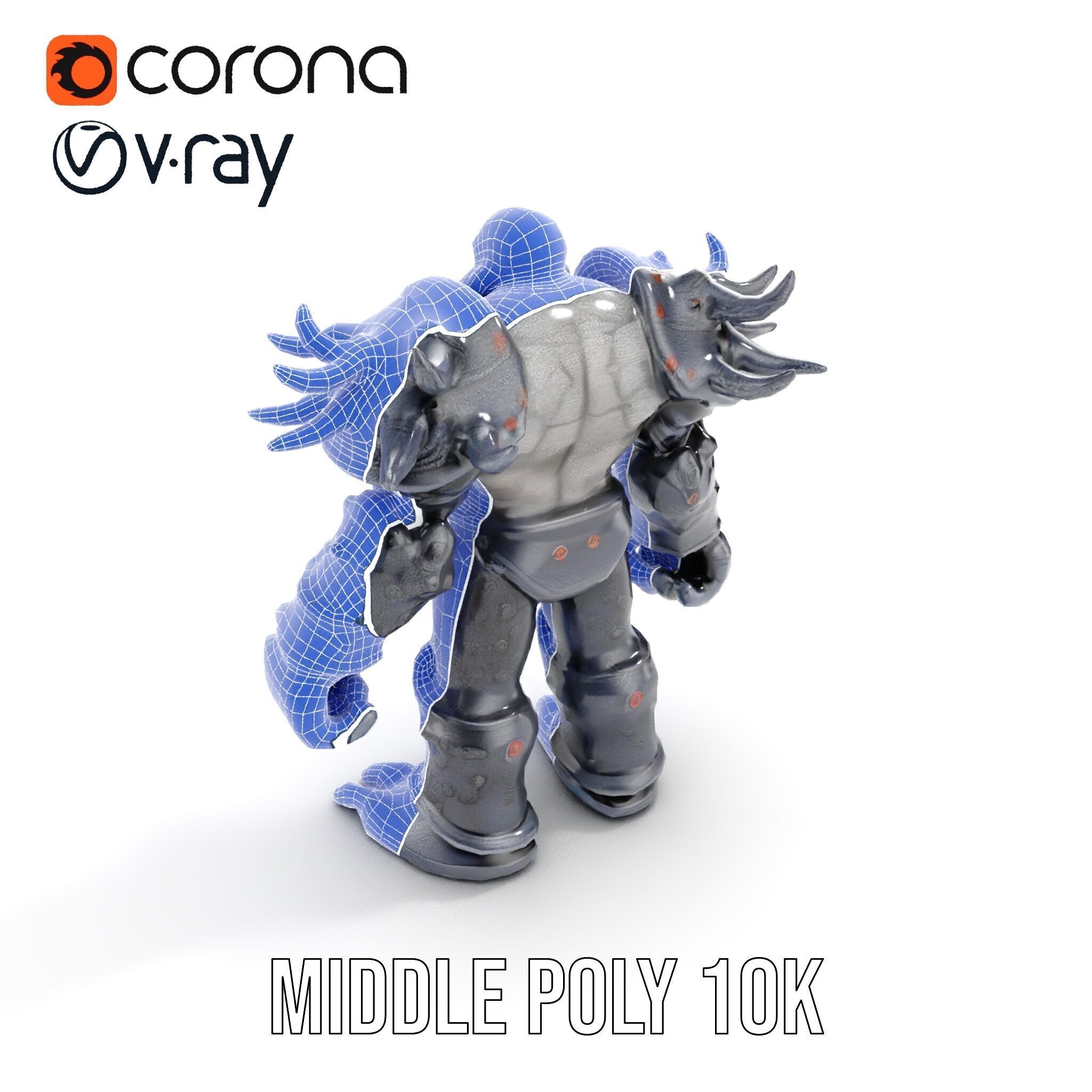 DarkStone Warrior Rigged and Animated D Character Model Low-poly 3D model_27