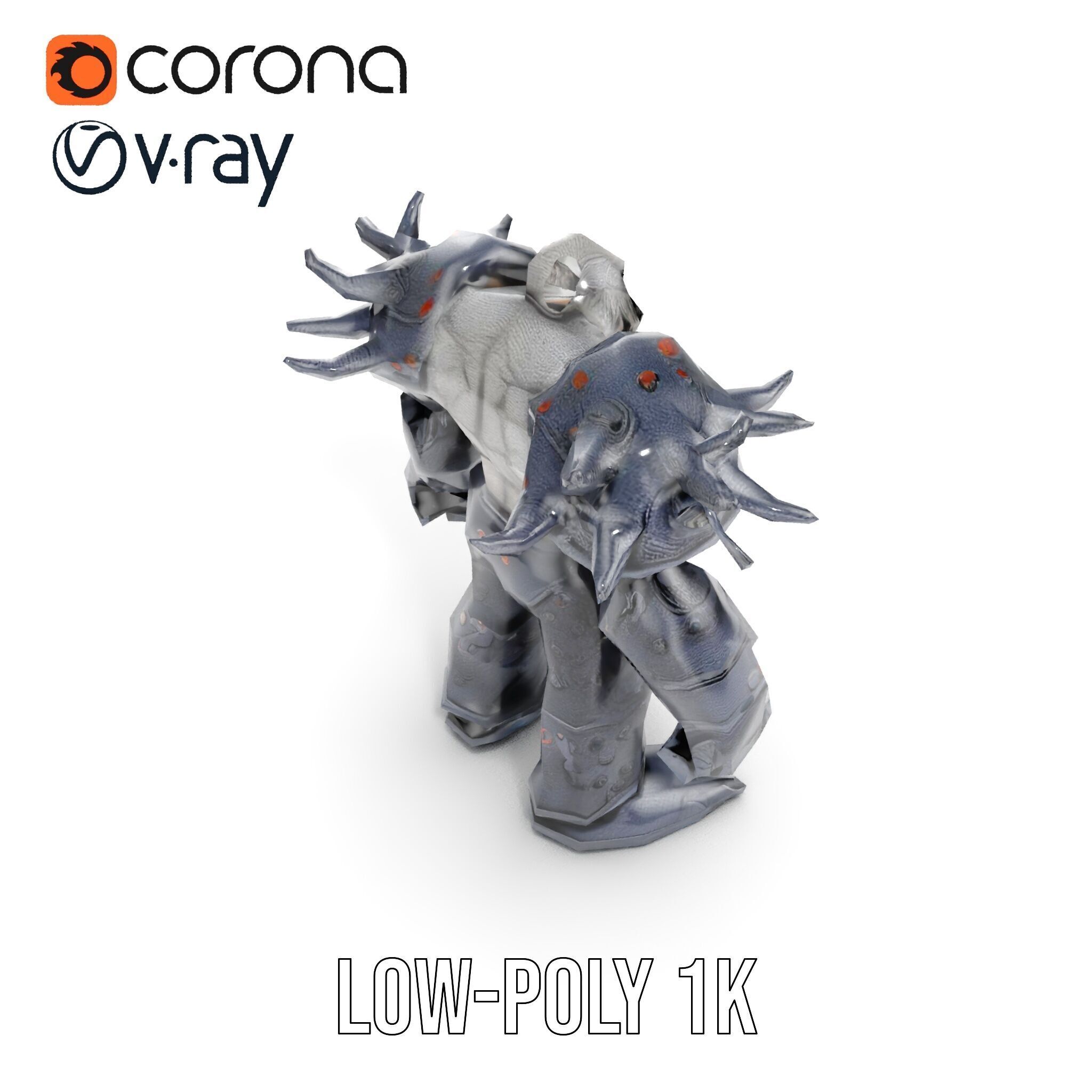 DarkStone Warrior Rigged and Animated D Character Model Low-poly 3D model_22