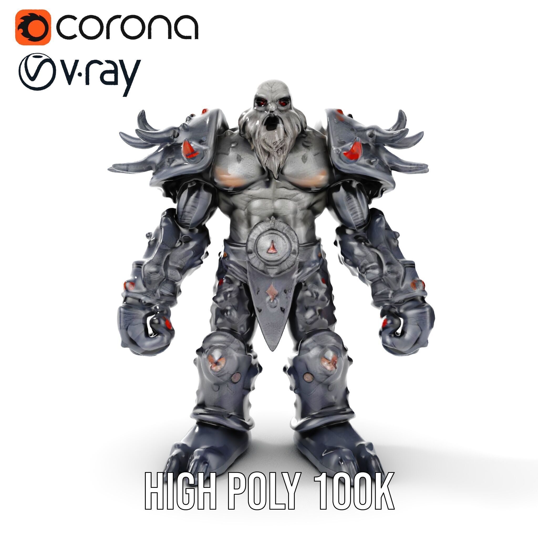 DarkStone Warrior Rigged and Animated D Character Model Low-poly 3D model_23