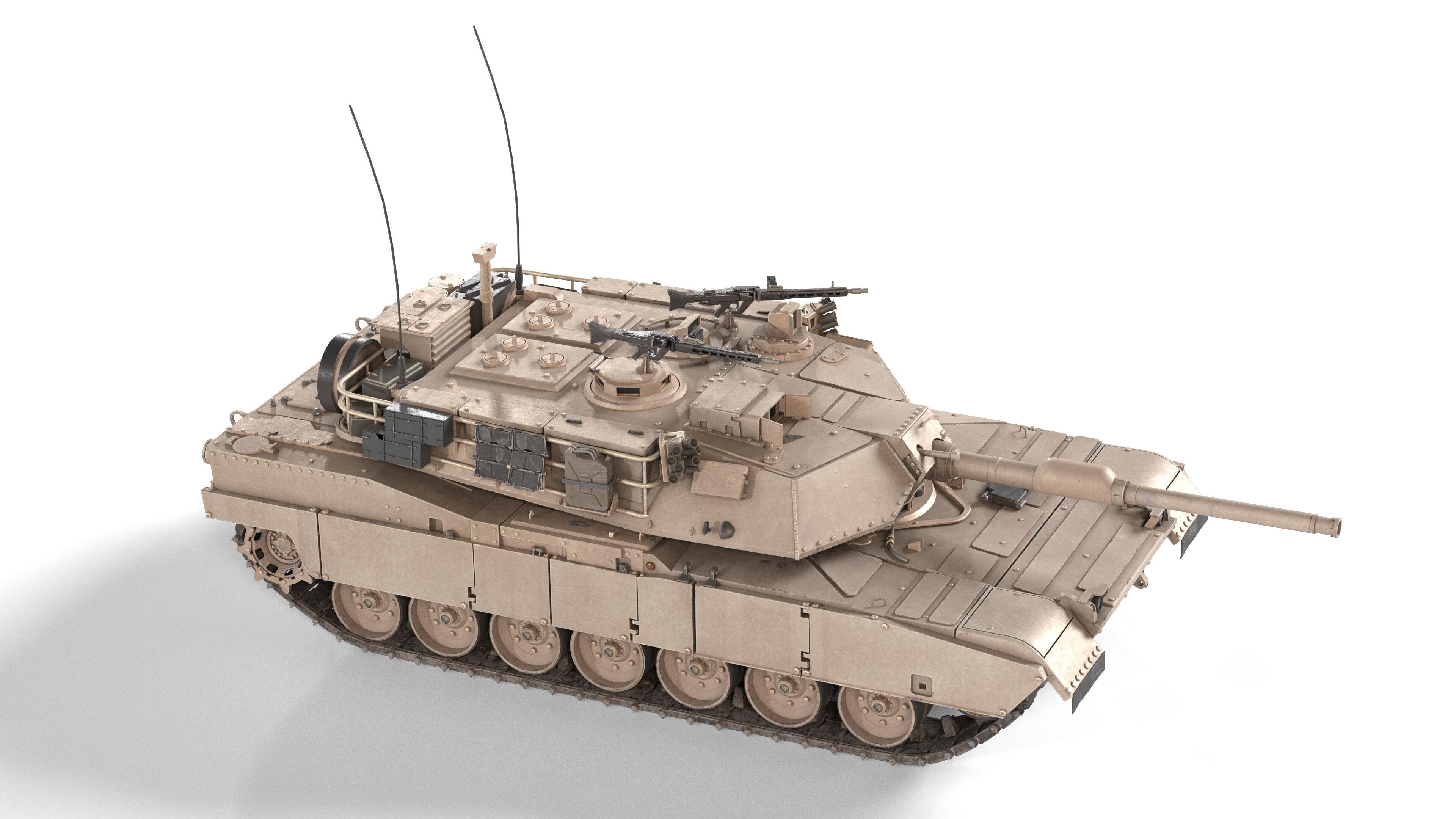 M1A1 Abrams MBT Low-poly 3D model_6