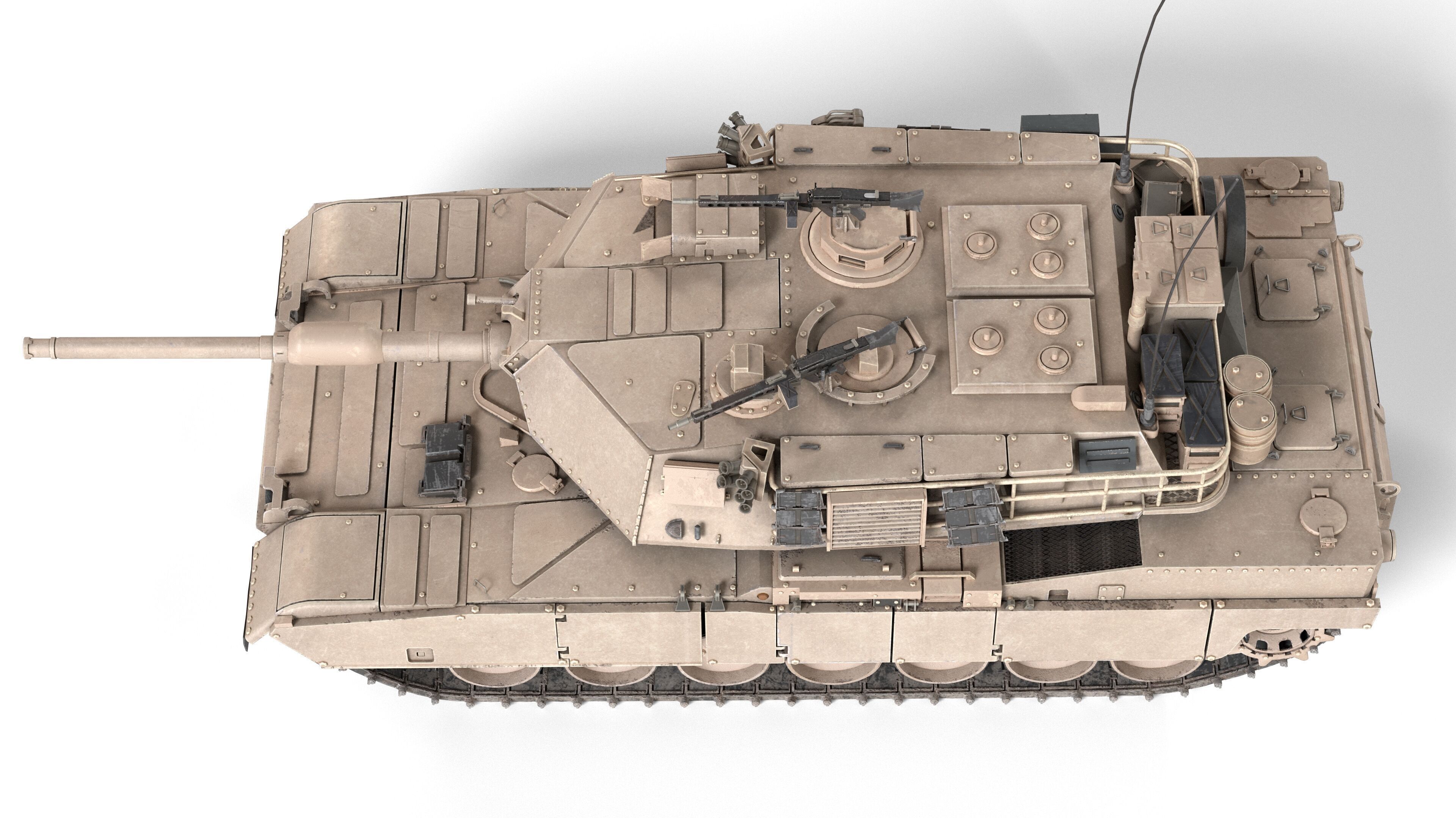 M1A1 Abrams MBT Low-poly 3D model_5