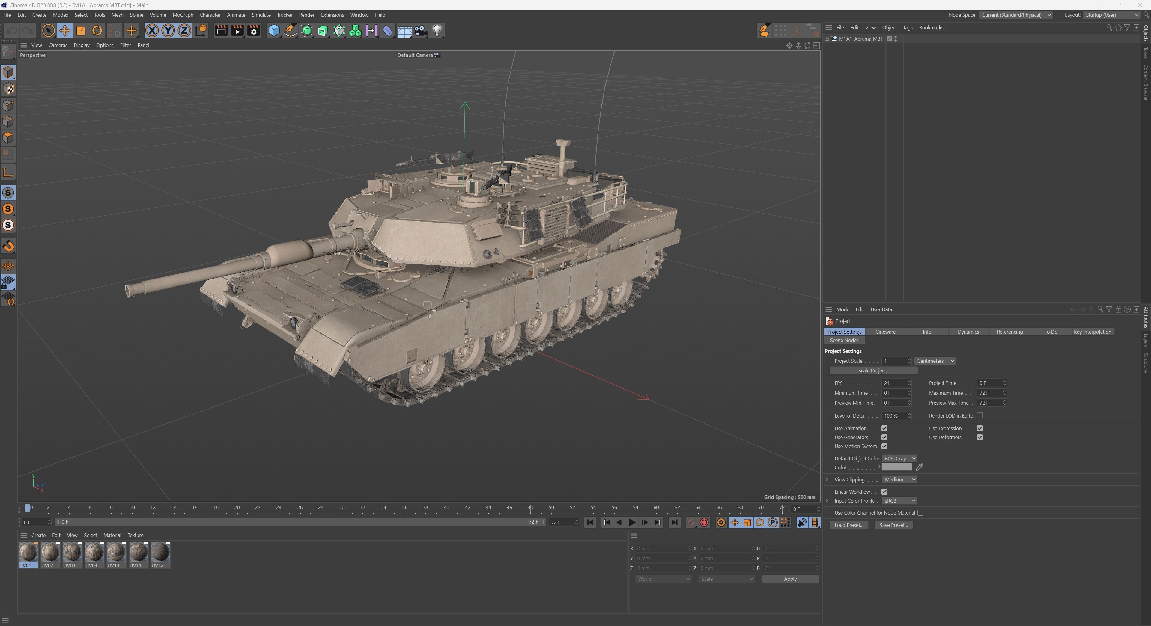 M1A1 Abrams MBT Low-poly 3D model_8
