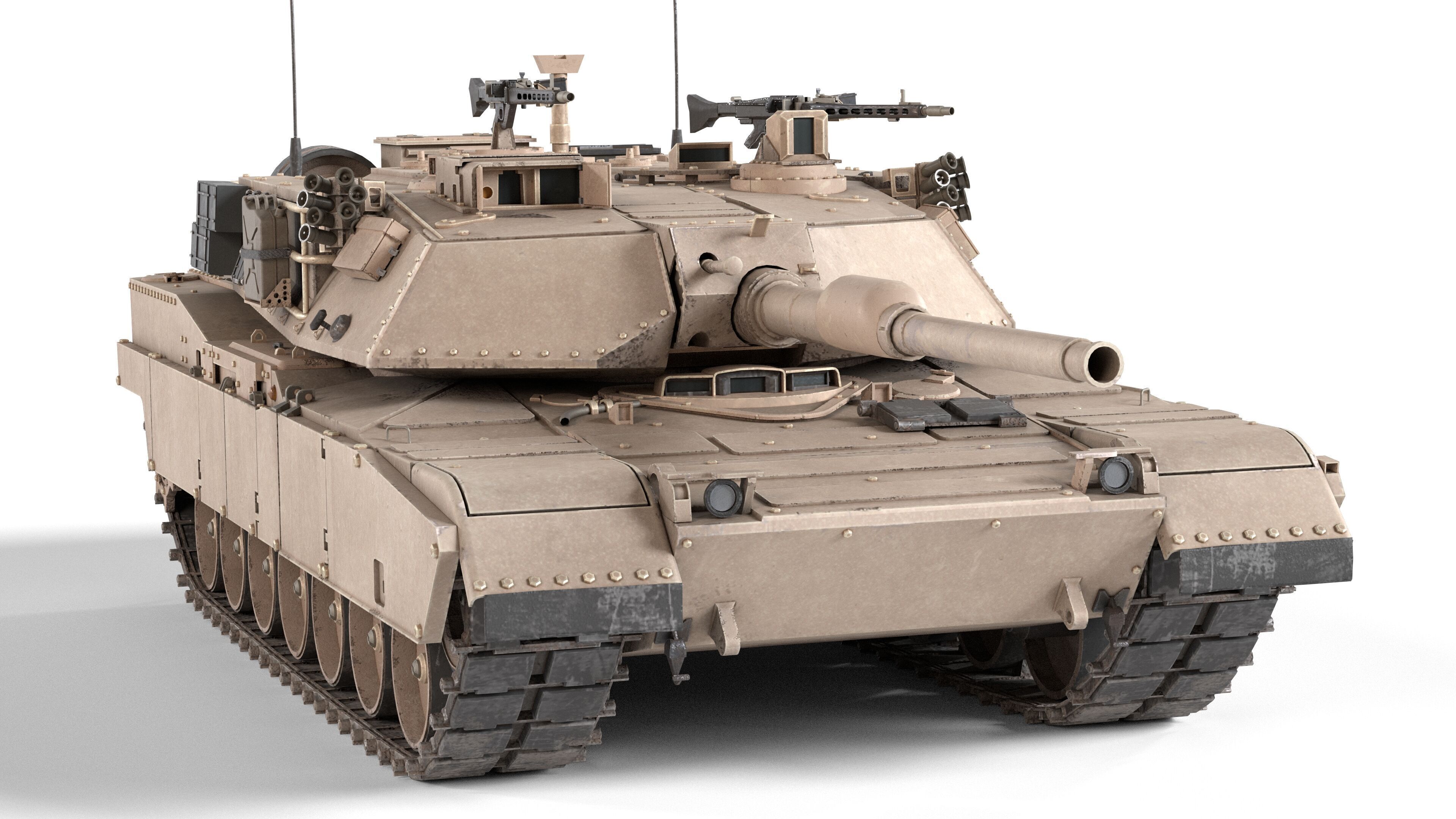 M1A1 Abrams MBT Low-poly 3D model_2