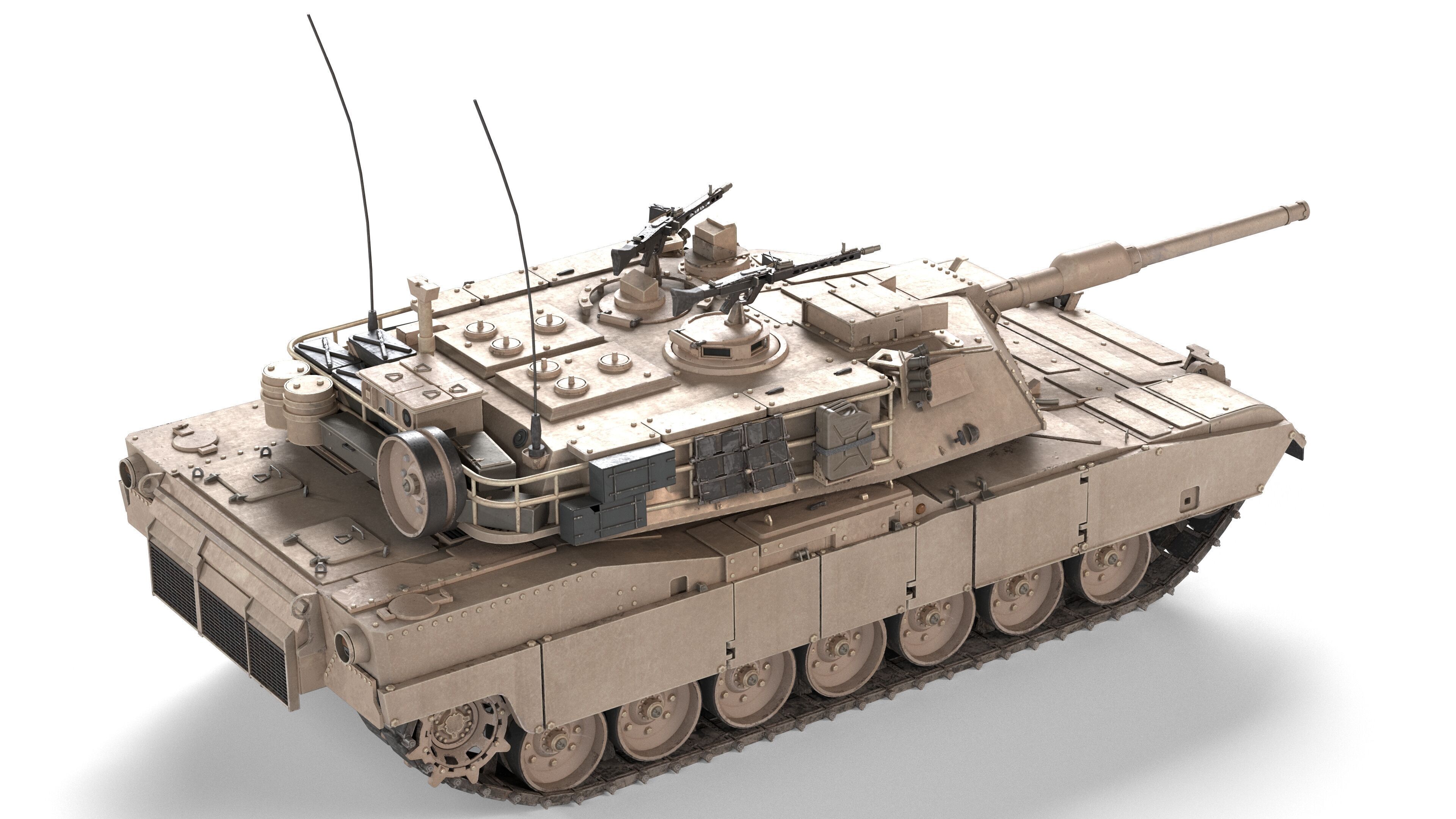 M1A1 Abrams MBT Low-poly 3D model_1