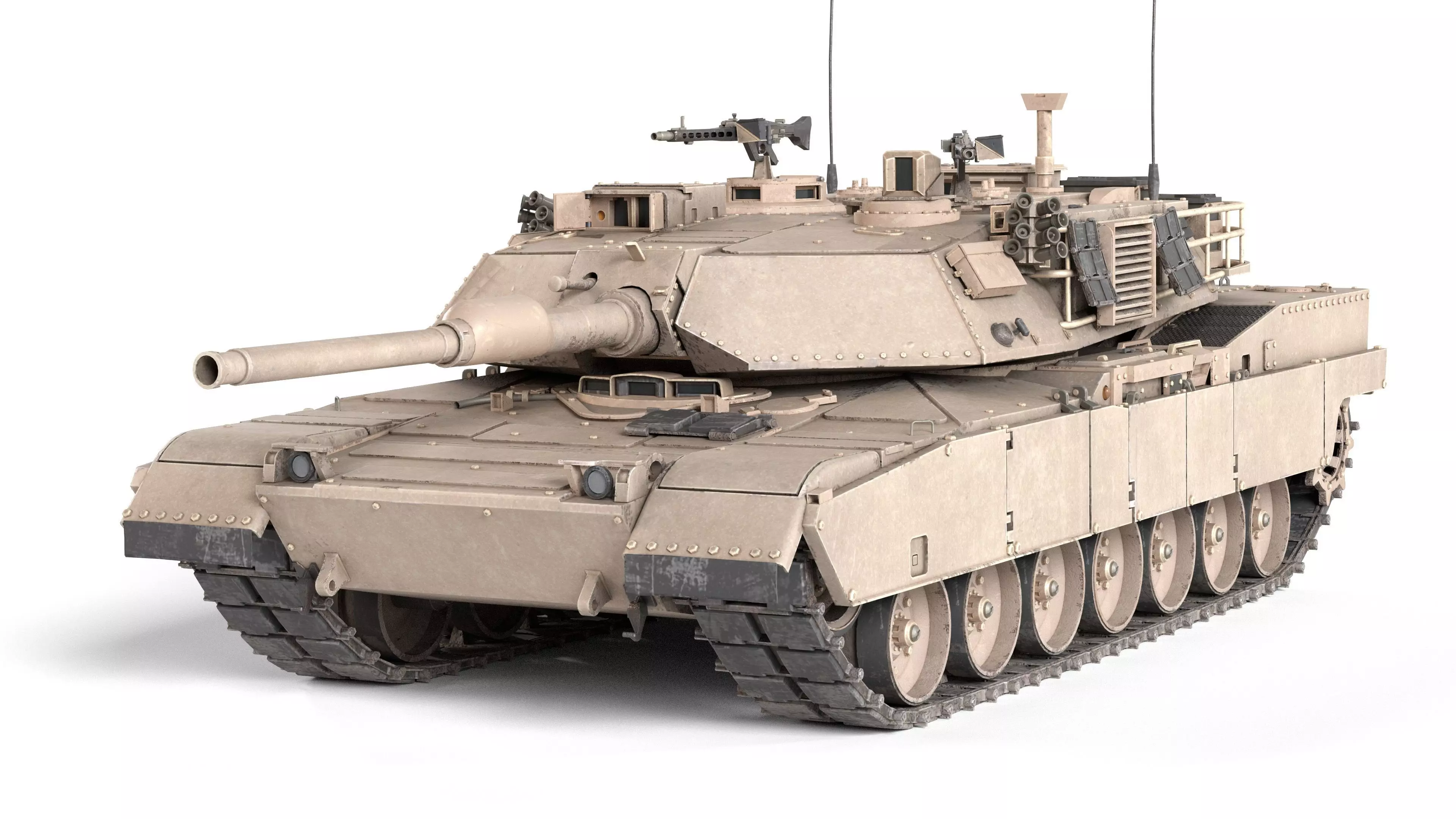 M1A1 Abrams MBT Low-poly 3D model_0
