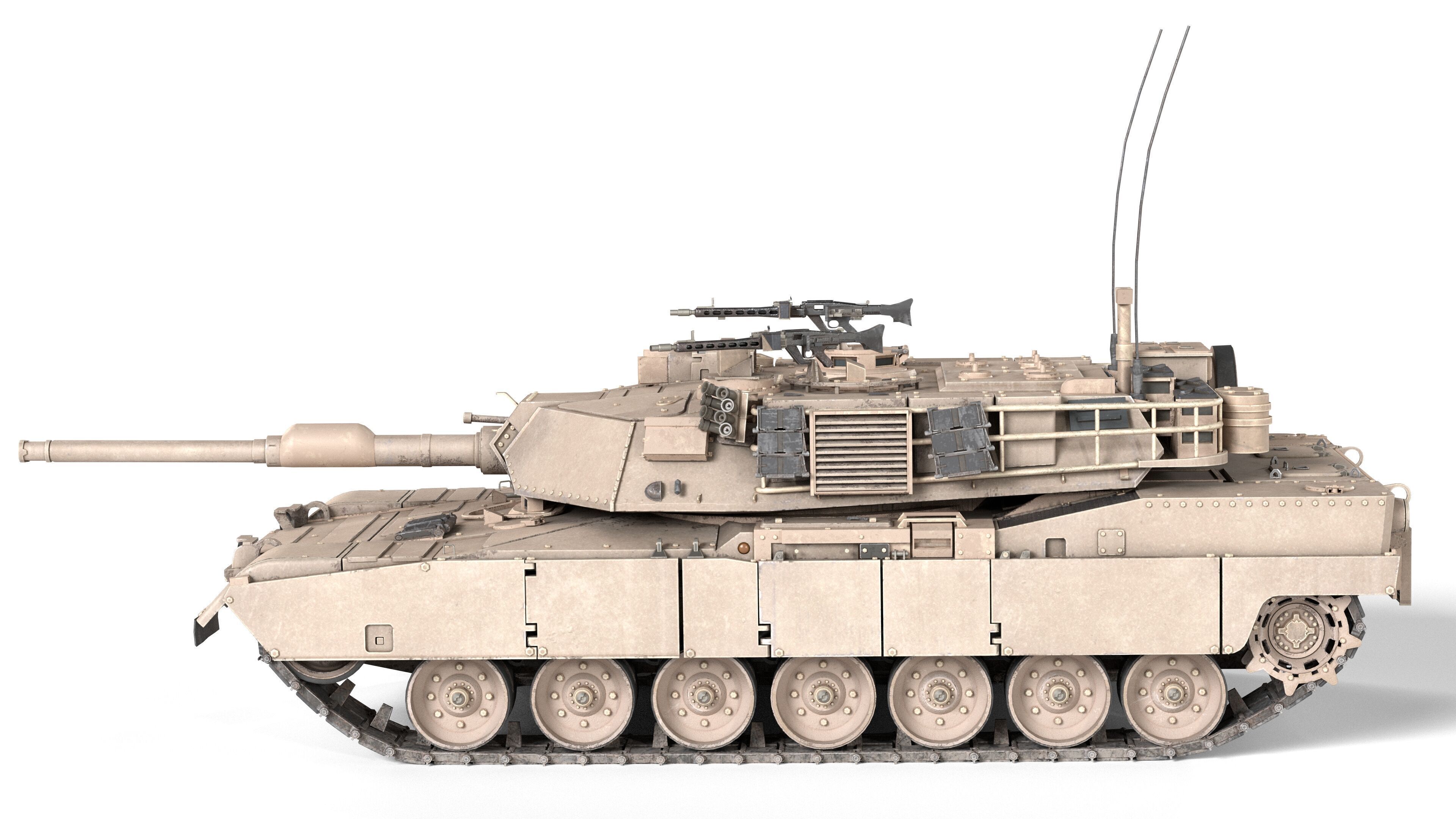 M1A1 Abrams MBT Low-poly 3D model_4