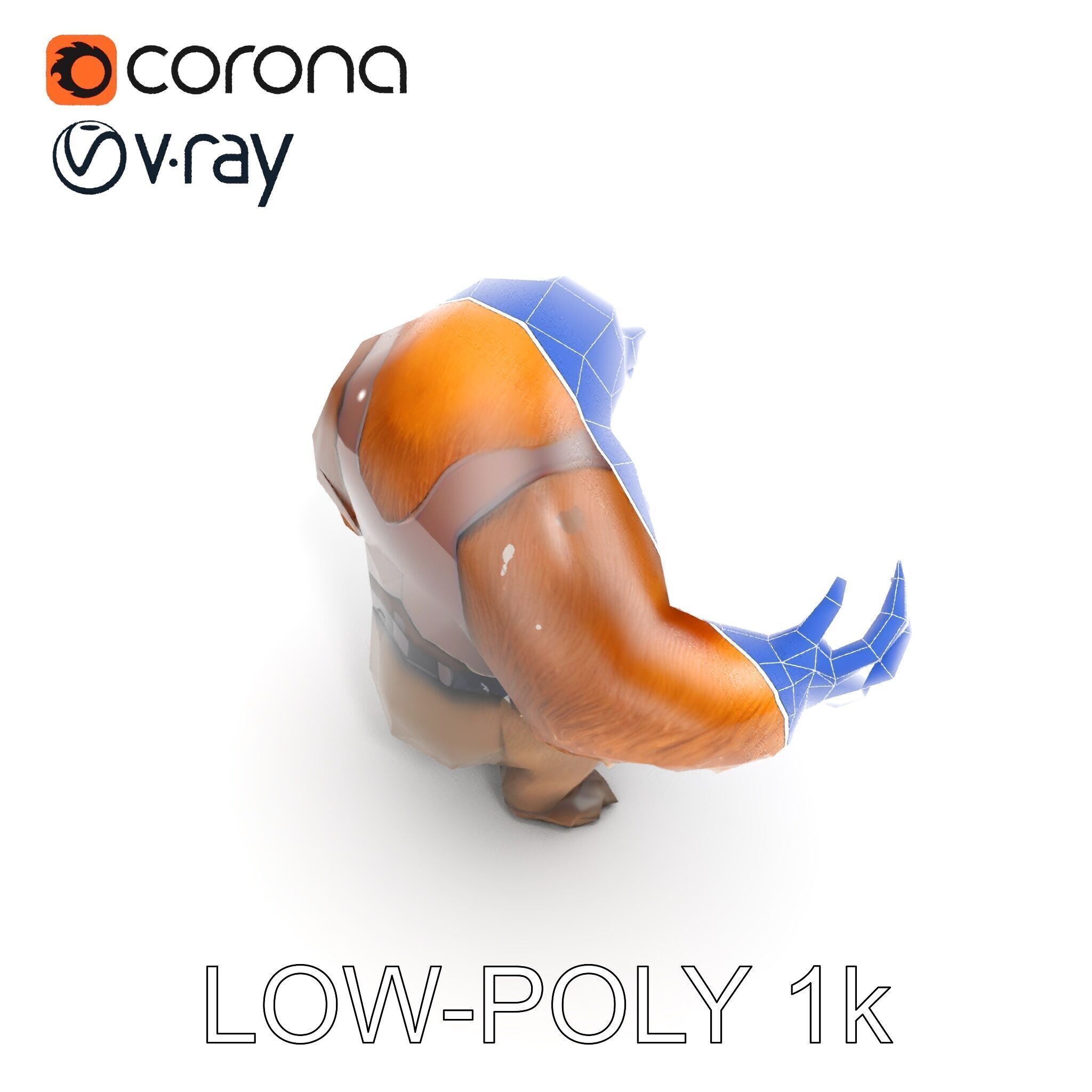 Fierce Warrior Bear Character Model  Rigged and Animated Low-poly 3D model_20