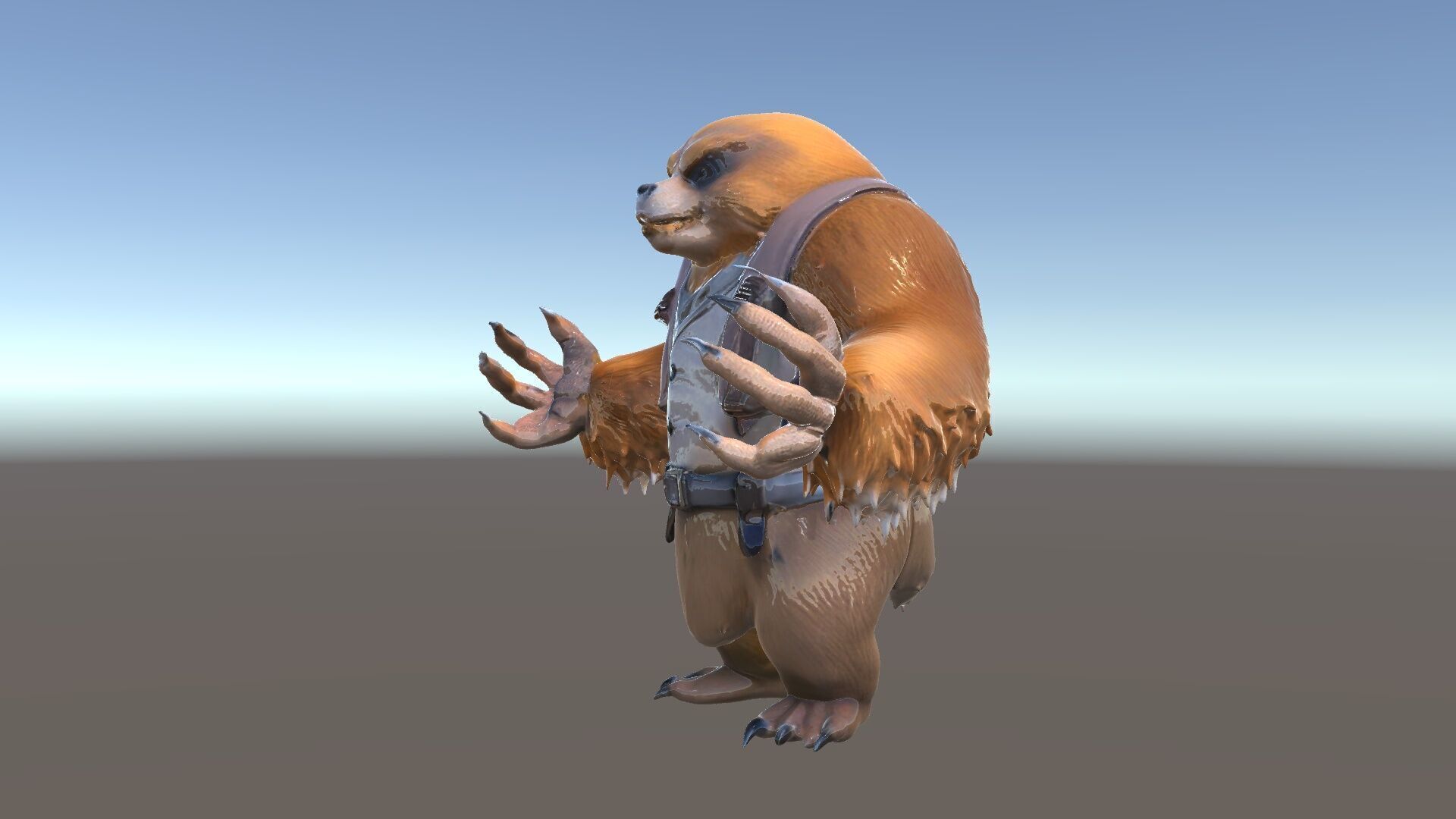 Fierce Warrior Bear Character Model  Rigged and Animated Low-poly 3D model_5