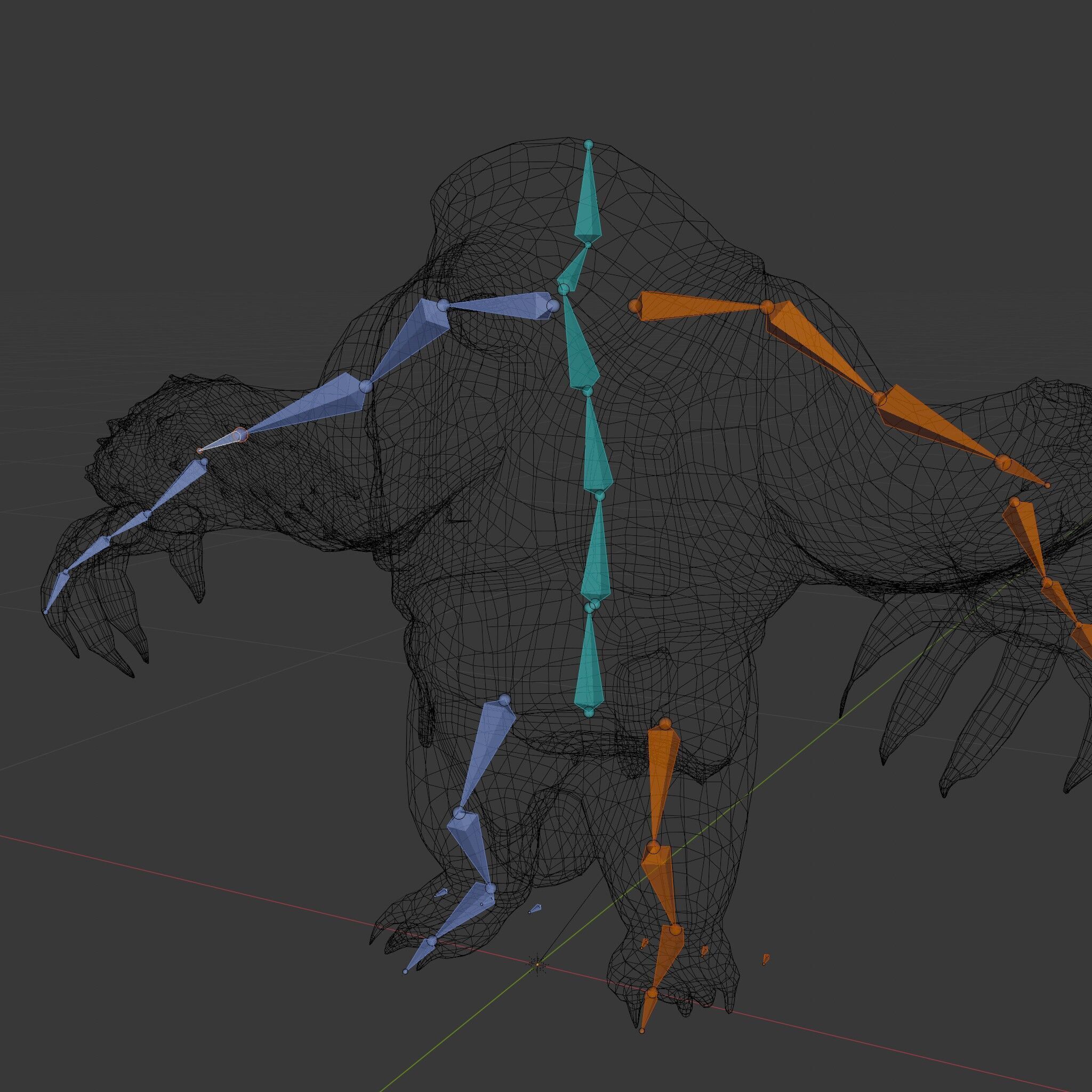 Fierce Warrior Bear Character Model  Rigged and Animated Low-poly 3D model_6