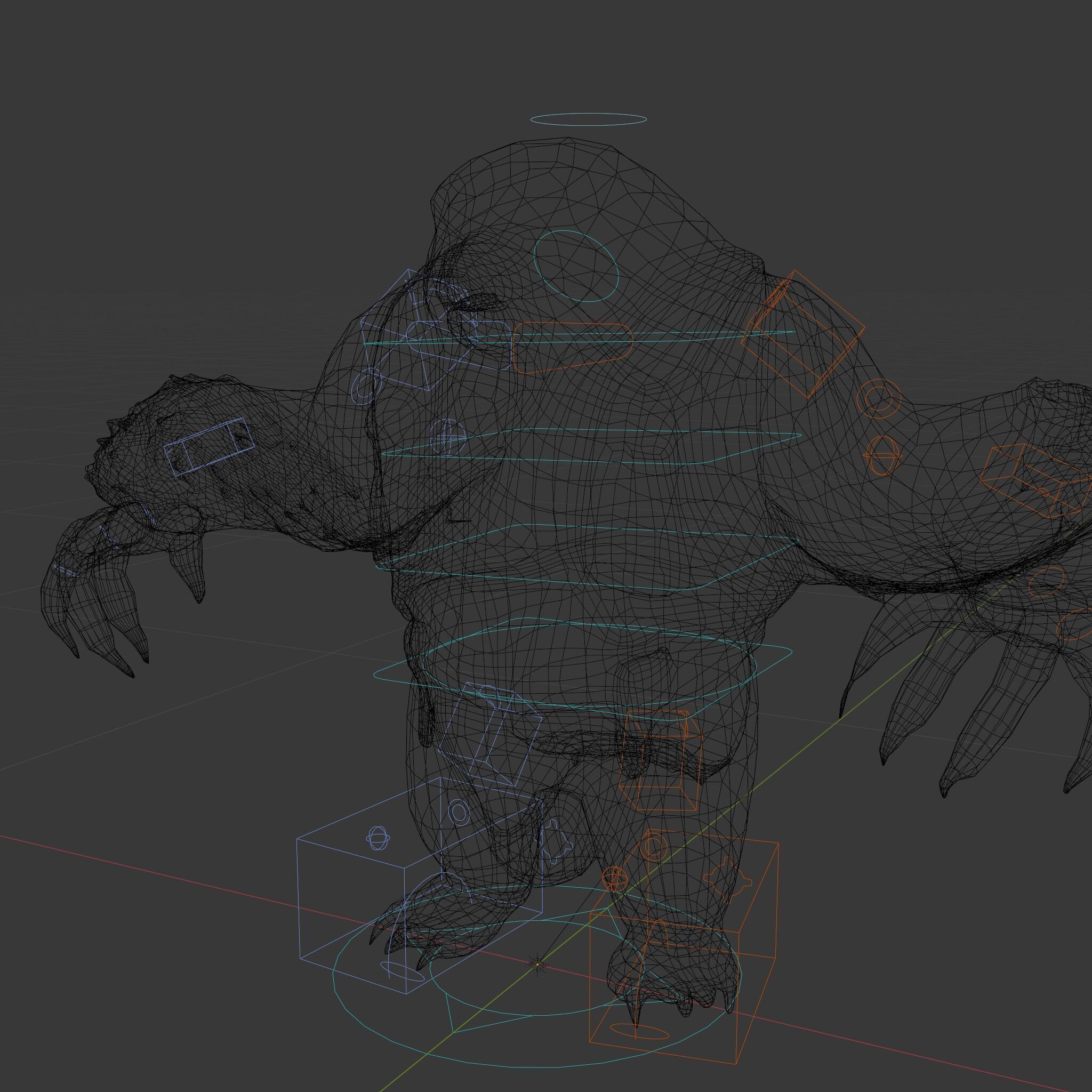Fierce Warrior Bear Character Model  Rigged and Animated Low-poly 3D model_8