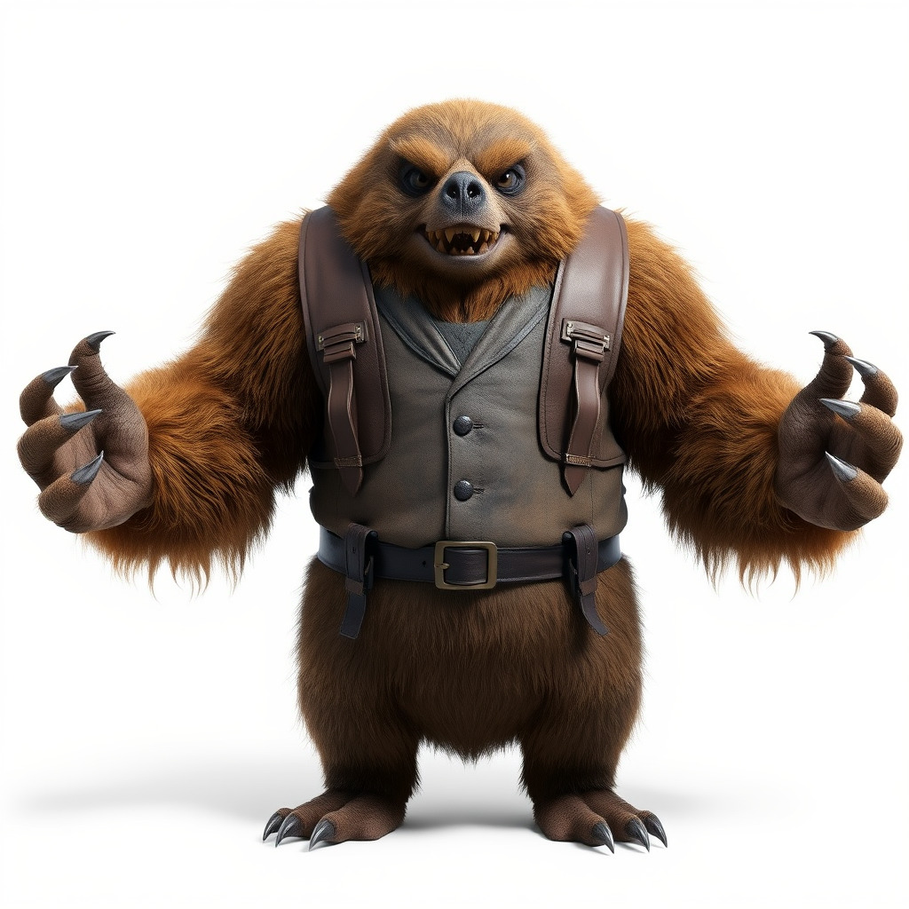 Fierce Warrior Bear Character Model  Rigged and Animated Low-poly 3D model_2