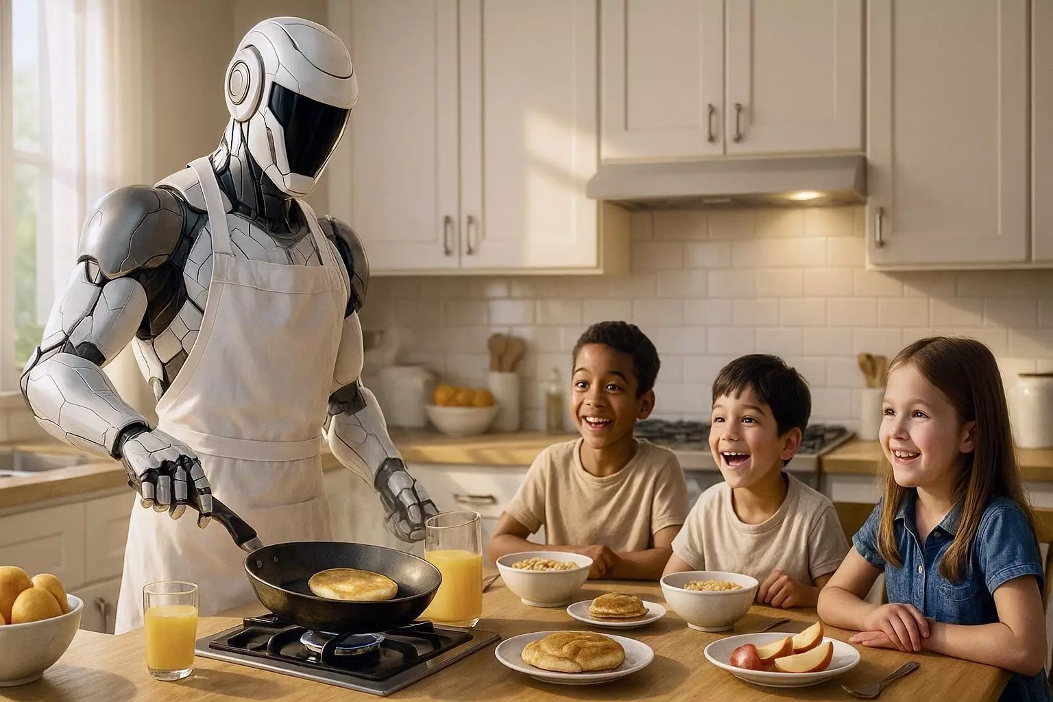 White Robot Low-poly 3D model_2