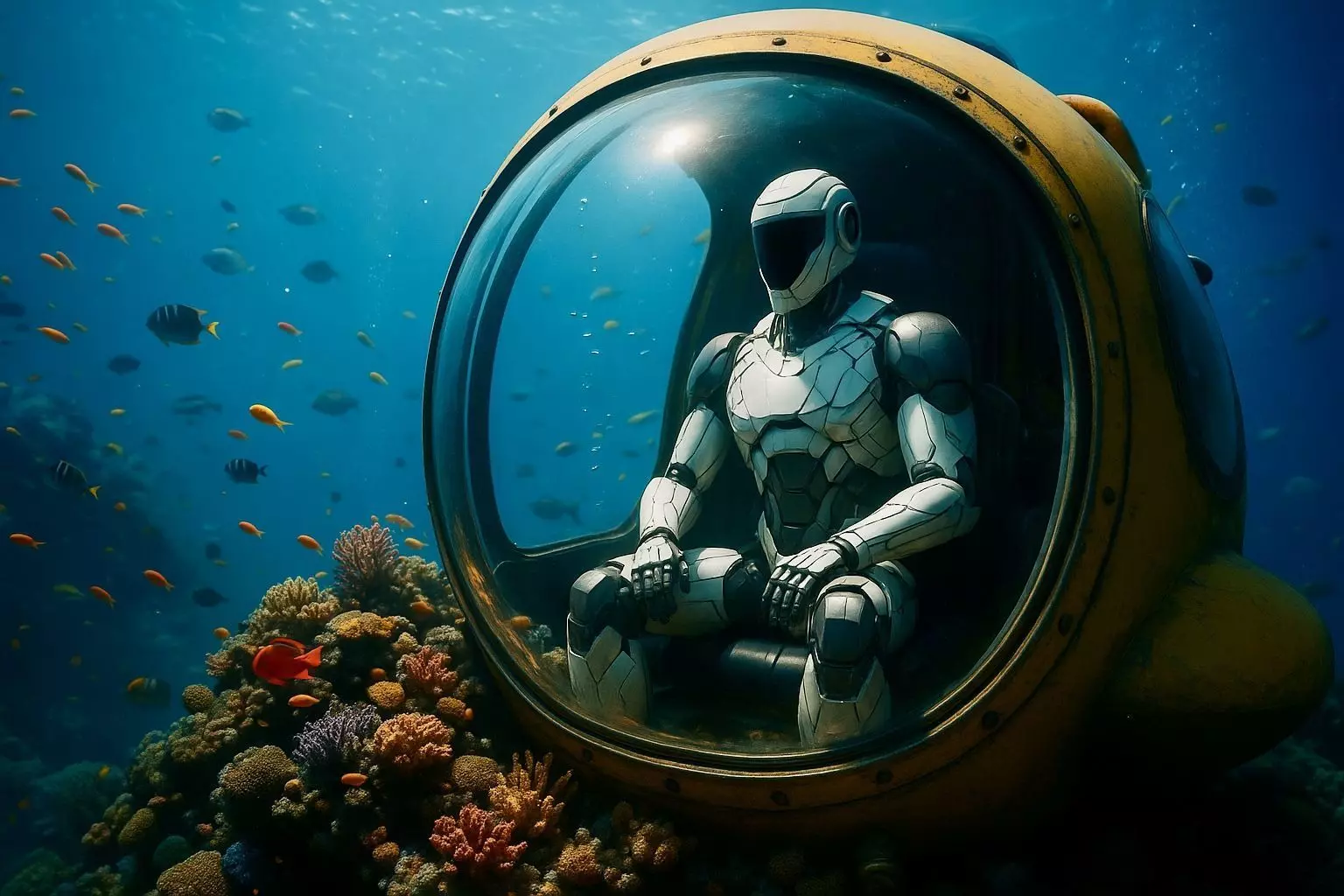 White Robot Low-poly 3D model_4