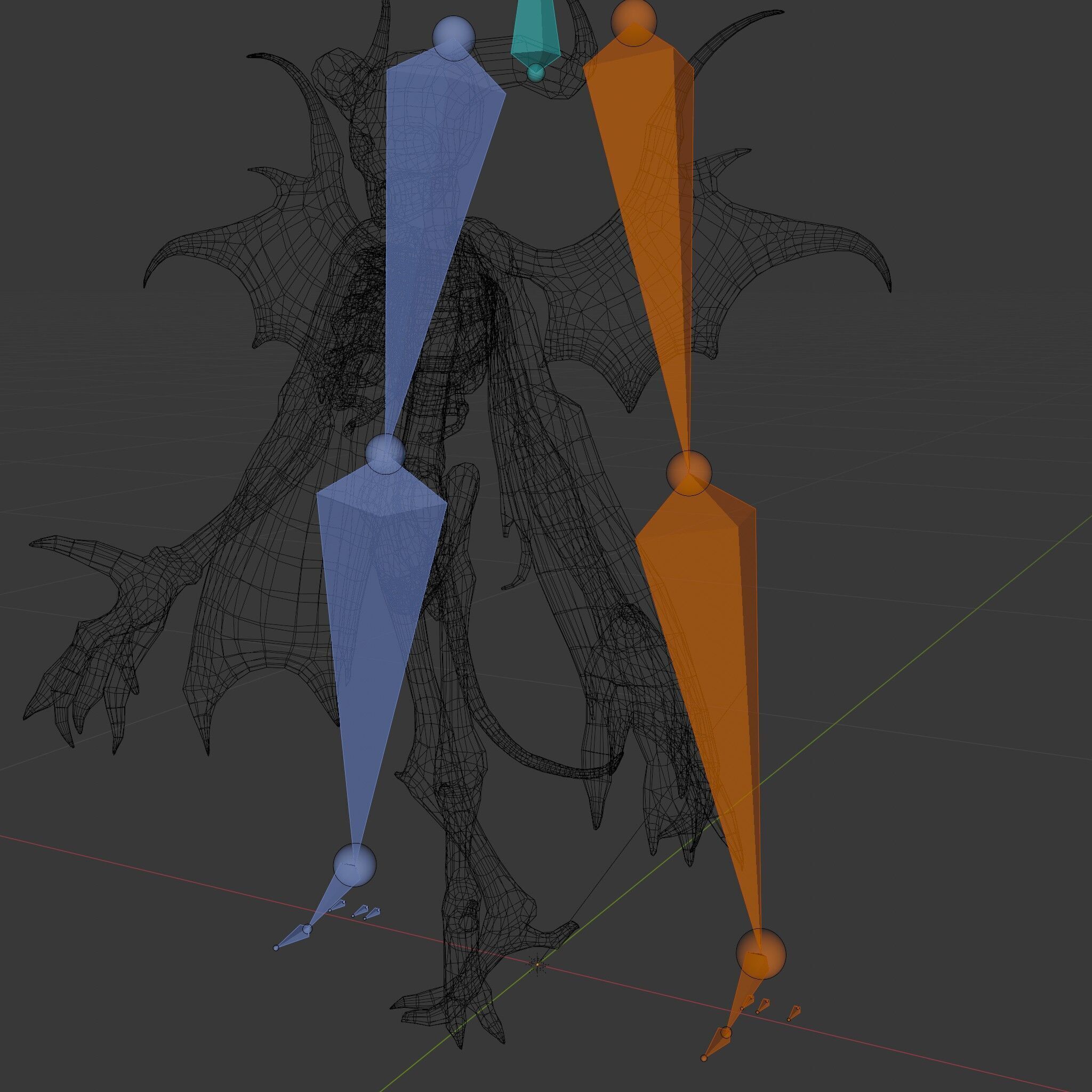 Demonic Skeleton with Wings Rigged and Animated Character Model Low-poly 3D model_8