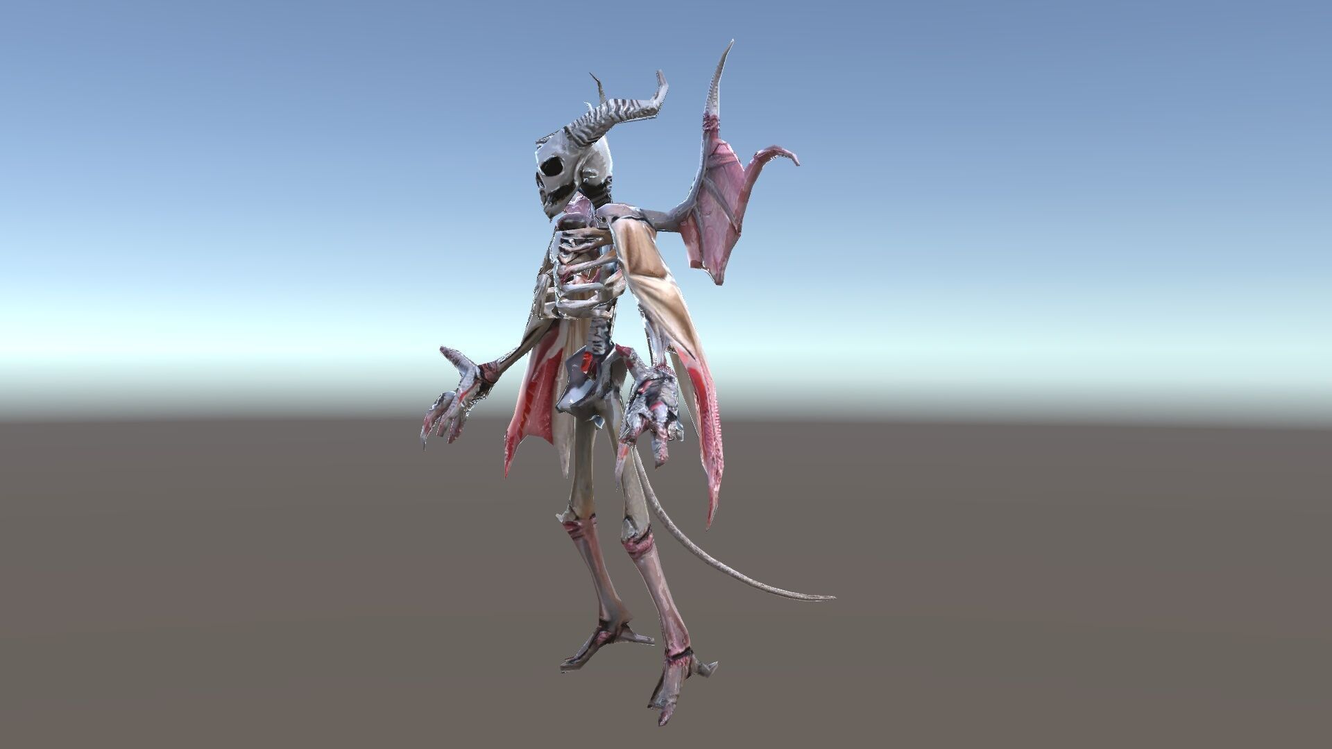 Demonic Skeleton with Wings Rigged and Animated Character Model Low-poly 3D model_34