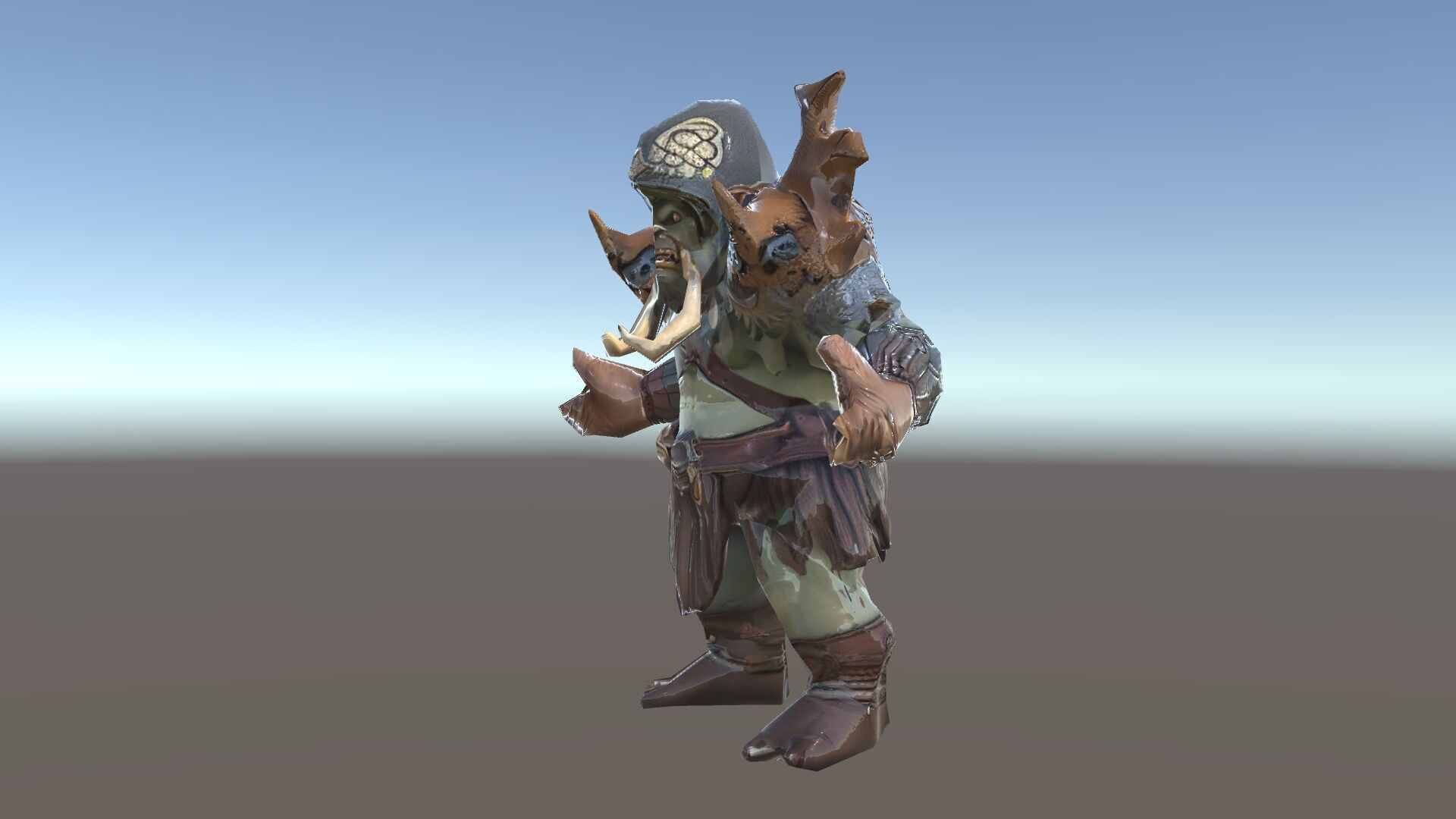 Orc Warrior with Antler Helmet Rigged and Animated D Characte... Low-poly 3D model_34