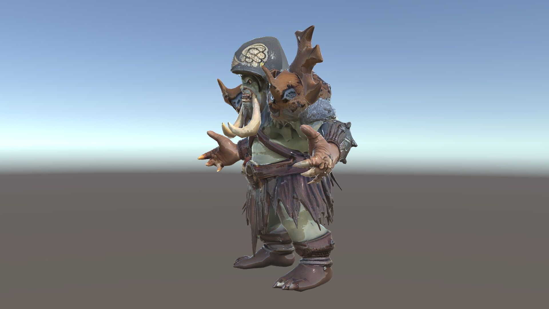 Orc Warrior with Antler Helmet Rigged and Animated D Characte... Low-poly 3D model_37