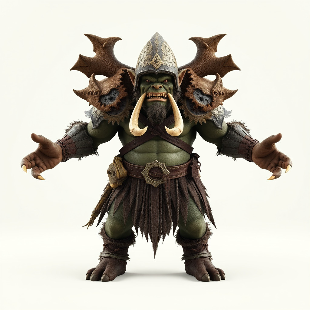 Orc Warrior with Antler Helmet Rigged and Animated D Characte... Low-poly 3D model_2