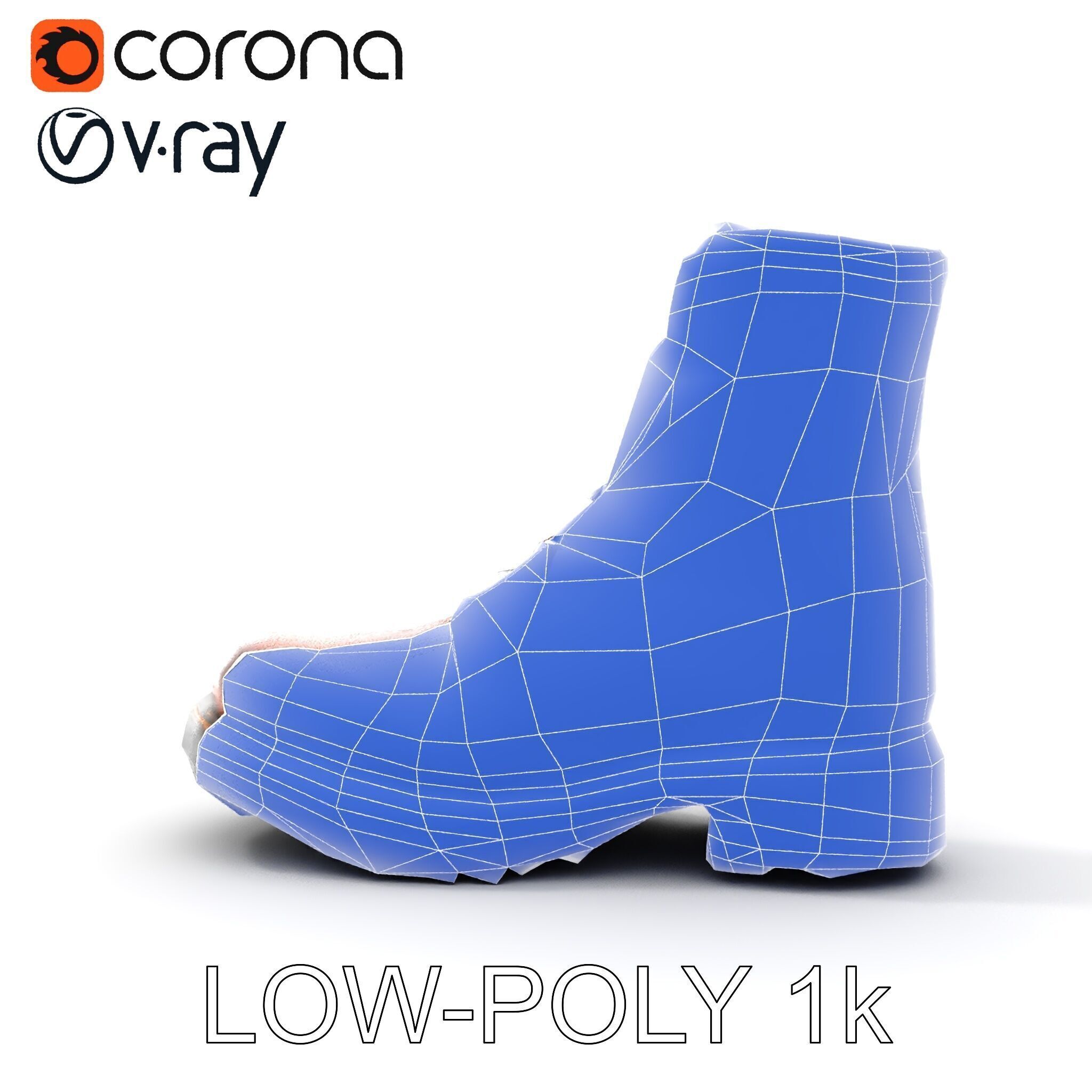 Leather Boot Model Pack with Detailed Laces and Stitching Low-poly 3D model_29
