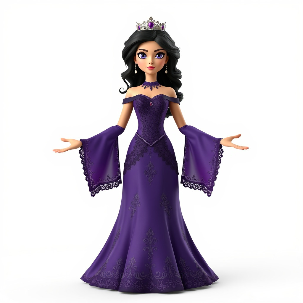 Elegant Royal Queen Character Model Rigged and Animated Low-poly 3D model_2