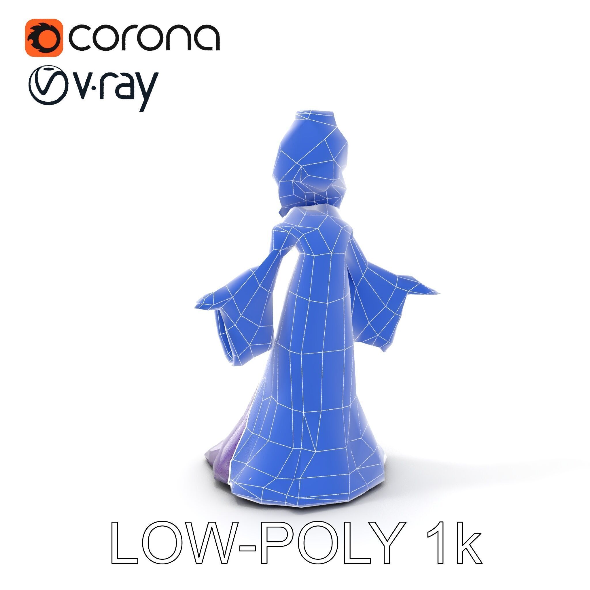Elegant Royal Queen Character Model Rigged and Animated Low-poly 3D model_31
