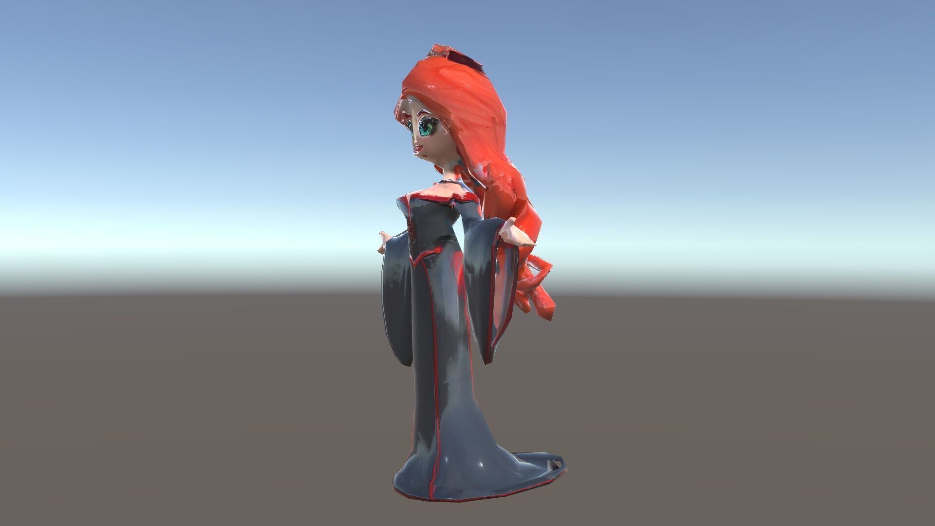 Gothic Princess D Model  Rigged and Animated Character Low-poly 3D model_34