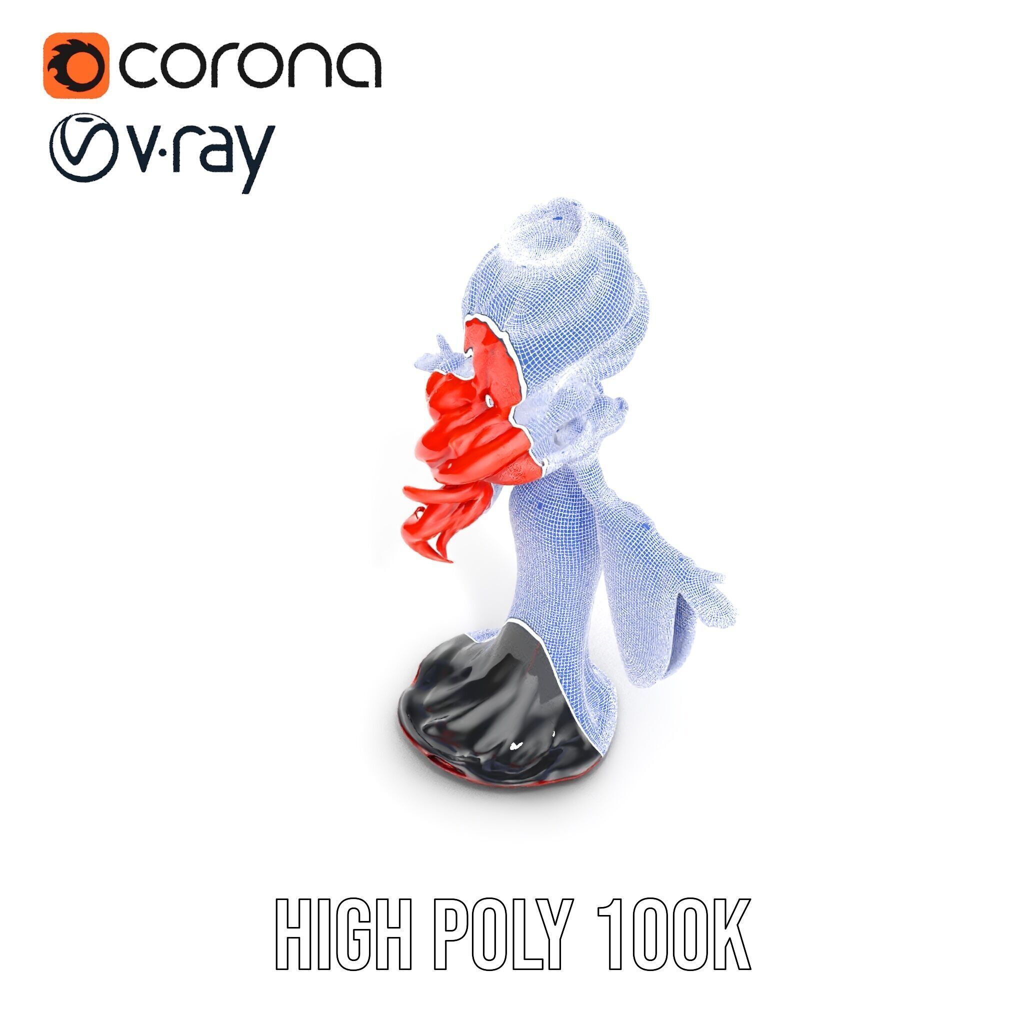 Gothic Princess D Model  Rigged and Animated Character Low-poly 3D model_32