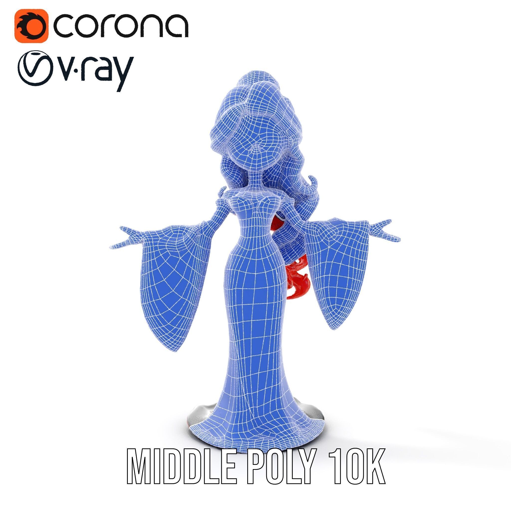 Gothic Princess D Model  Rigged and Animated Character Low-poly 3D model_21