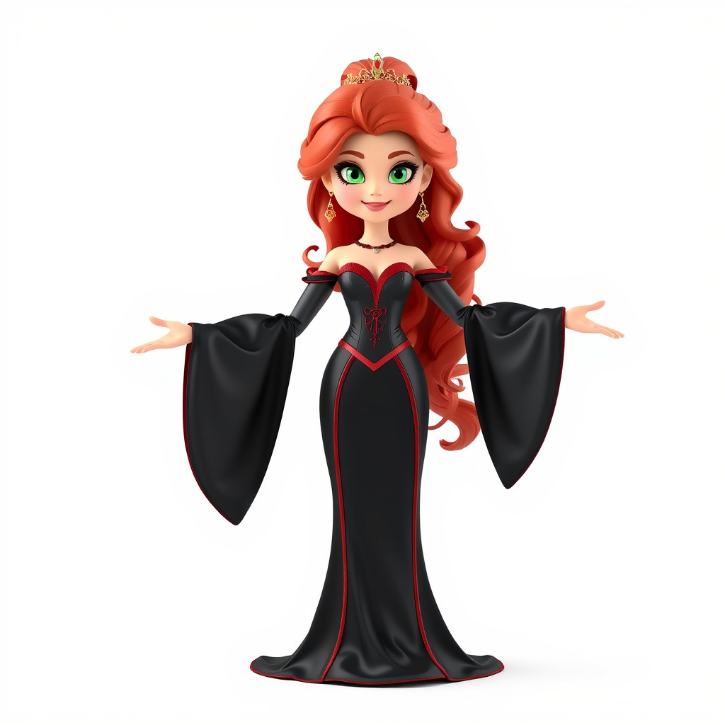 Gothic Princess D Model  Rigged and Animated Character Low-poly 3D model_2