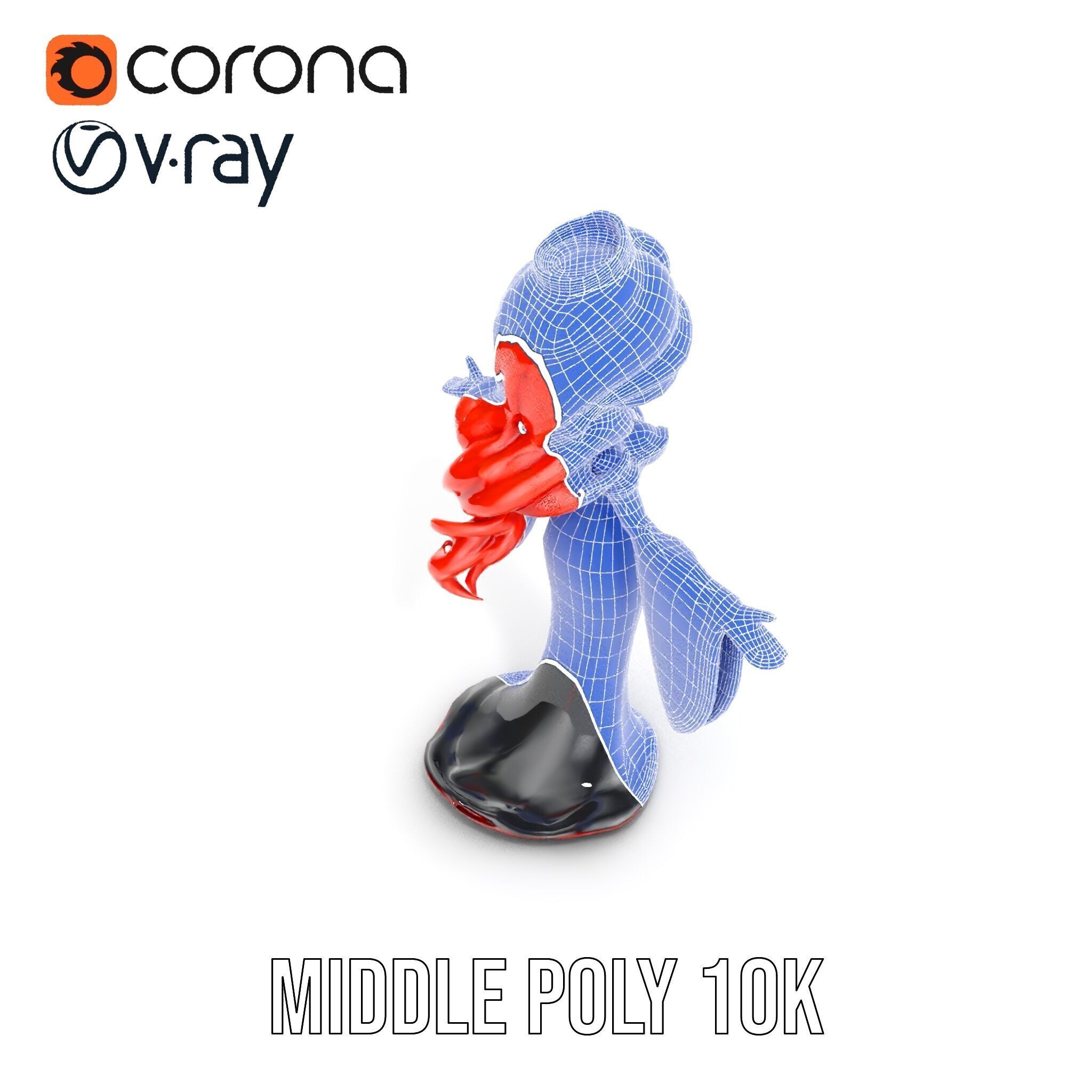 Gothic Princess D Model  Rigged and Animated Character Low-poly 3D model_24