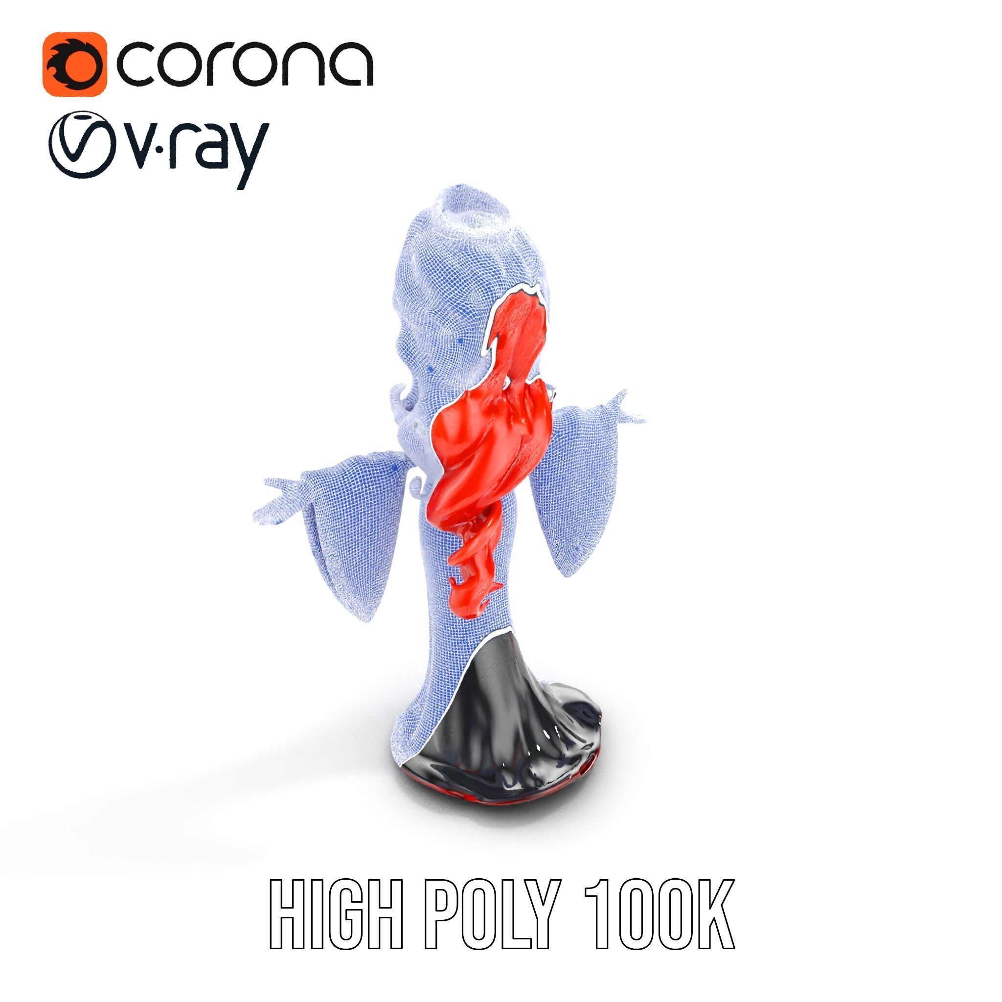 Gothic Princess D Model  Rigged and Animated Character Low-poly 3D model_20