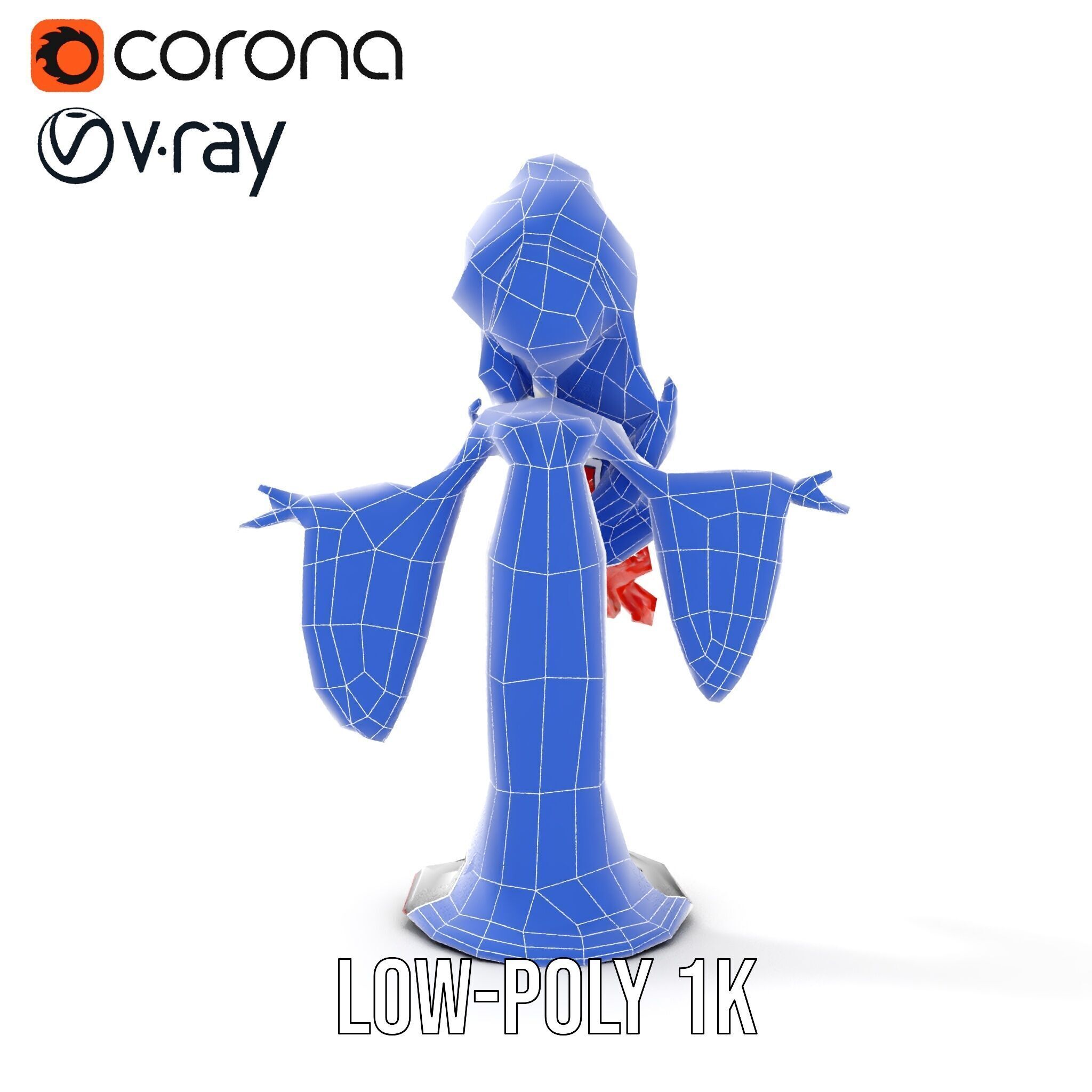 Gothic Princess D Model  Rigged and Animated Character Low-poly 3D model_31