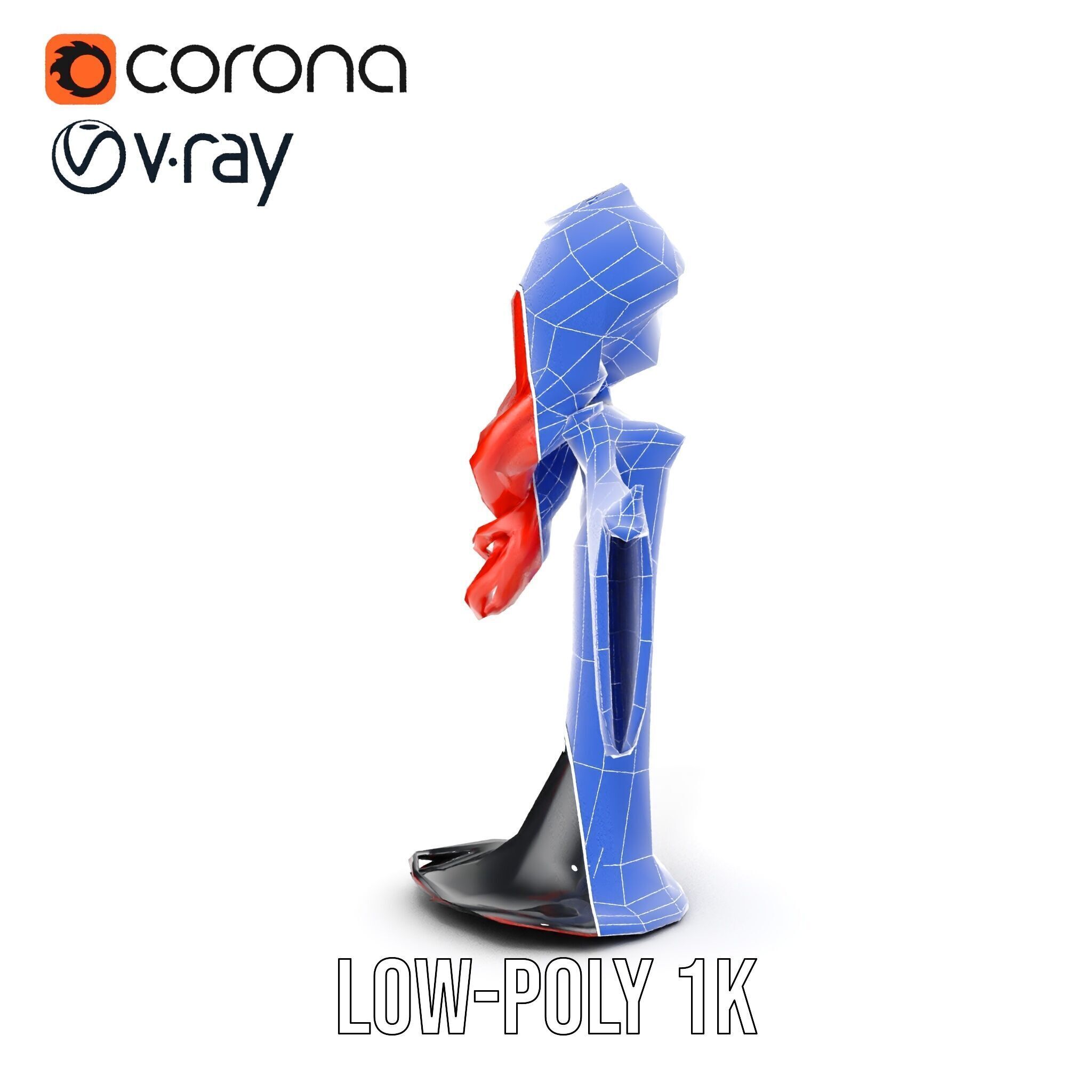 Gothic Princess D Model  Rigged and Animated Character Low-poly 3D model_25